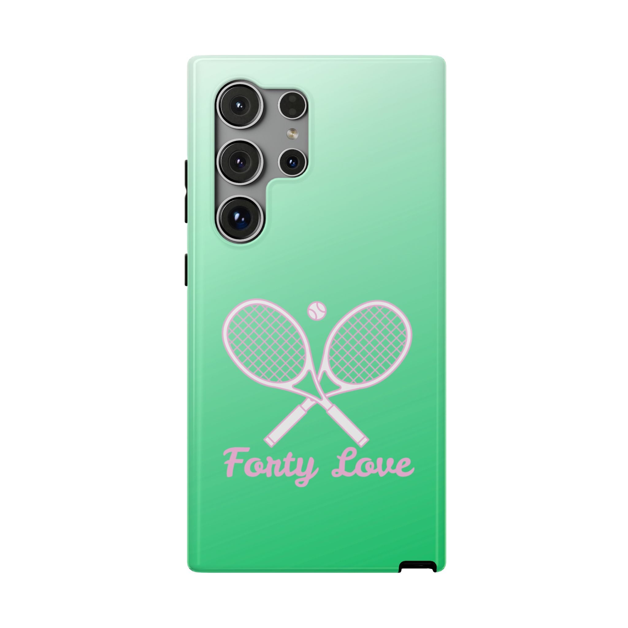 Tennis Impact-Resistant Phone Case — 'Forty Love', Green Gradient
