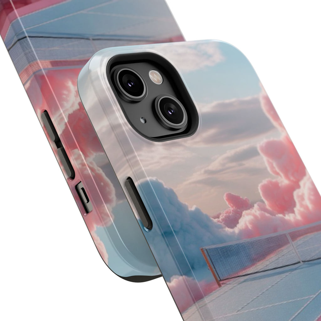 Tennis Impact-Resistant Phone Case — 'Dream Big' Pastel Cloud Tennis Court
