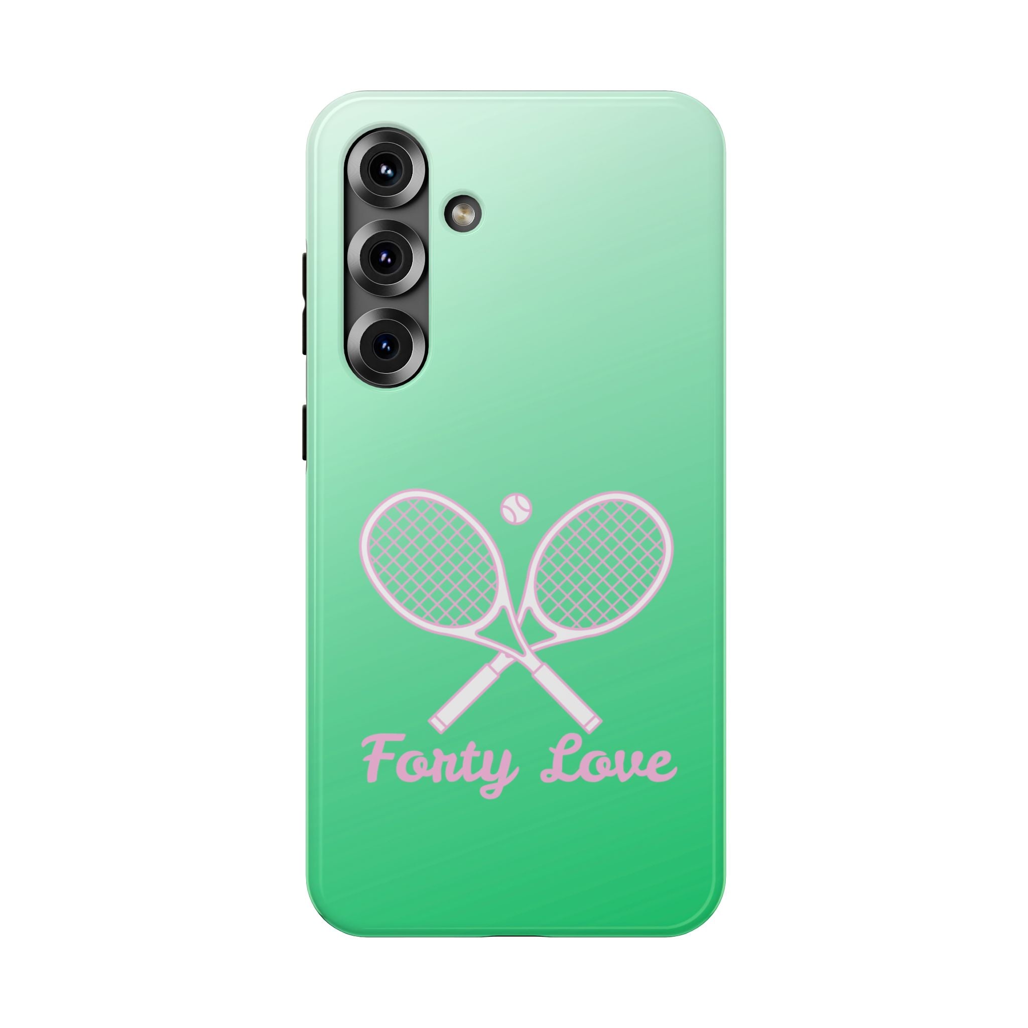 Tennis Impact-Resistant Phone Case — 'Forty Love', Green Gradient