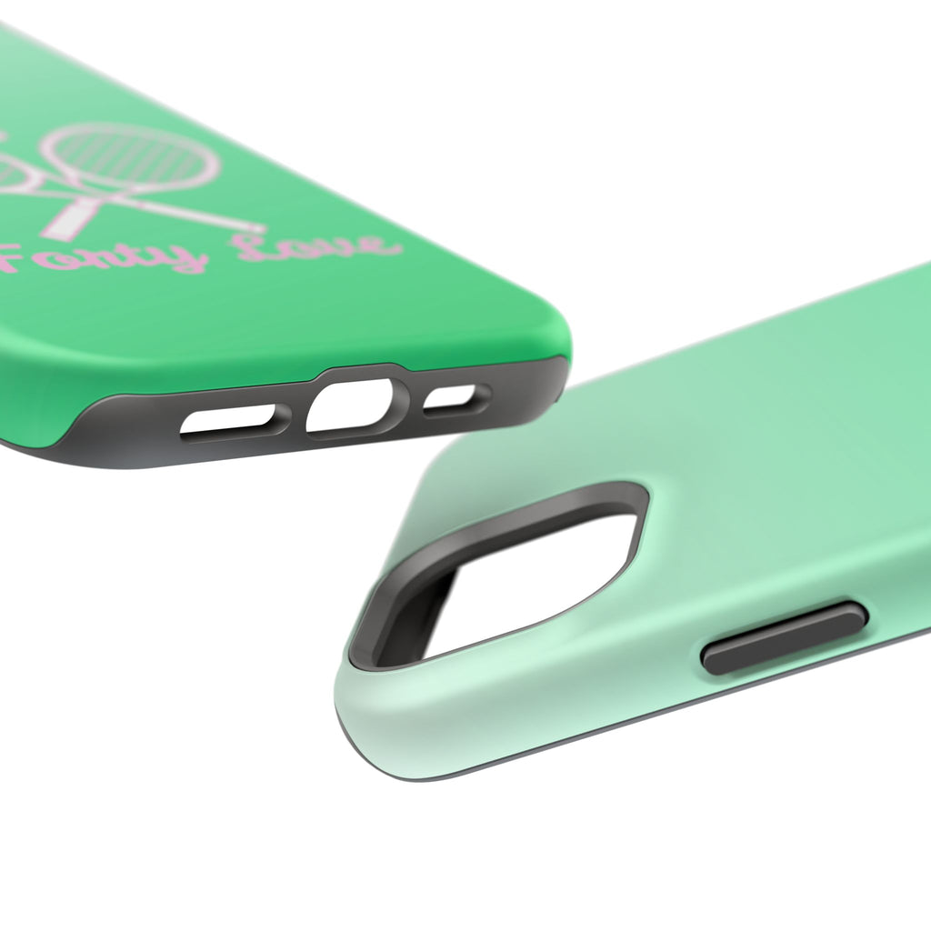 Tennis Impact-Resistant Phone Case — 'Forty Love', Green Gradient