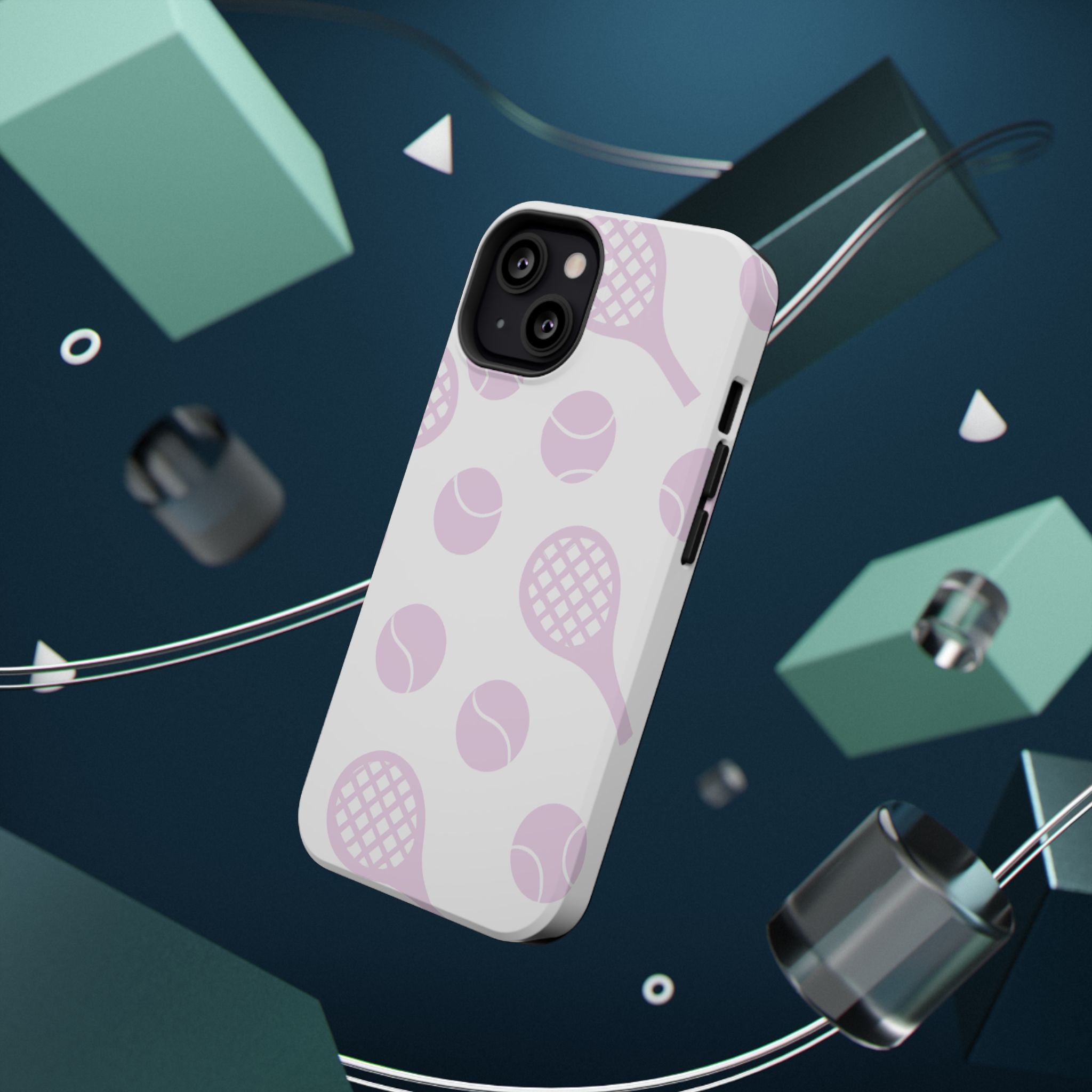 Tennis Impact-Resistant Phone Case — Pink Rackets & Balls