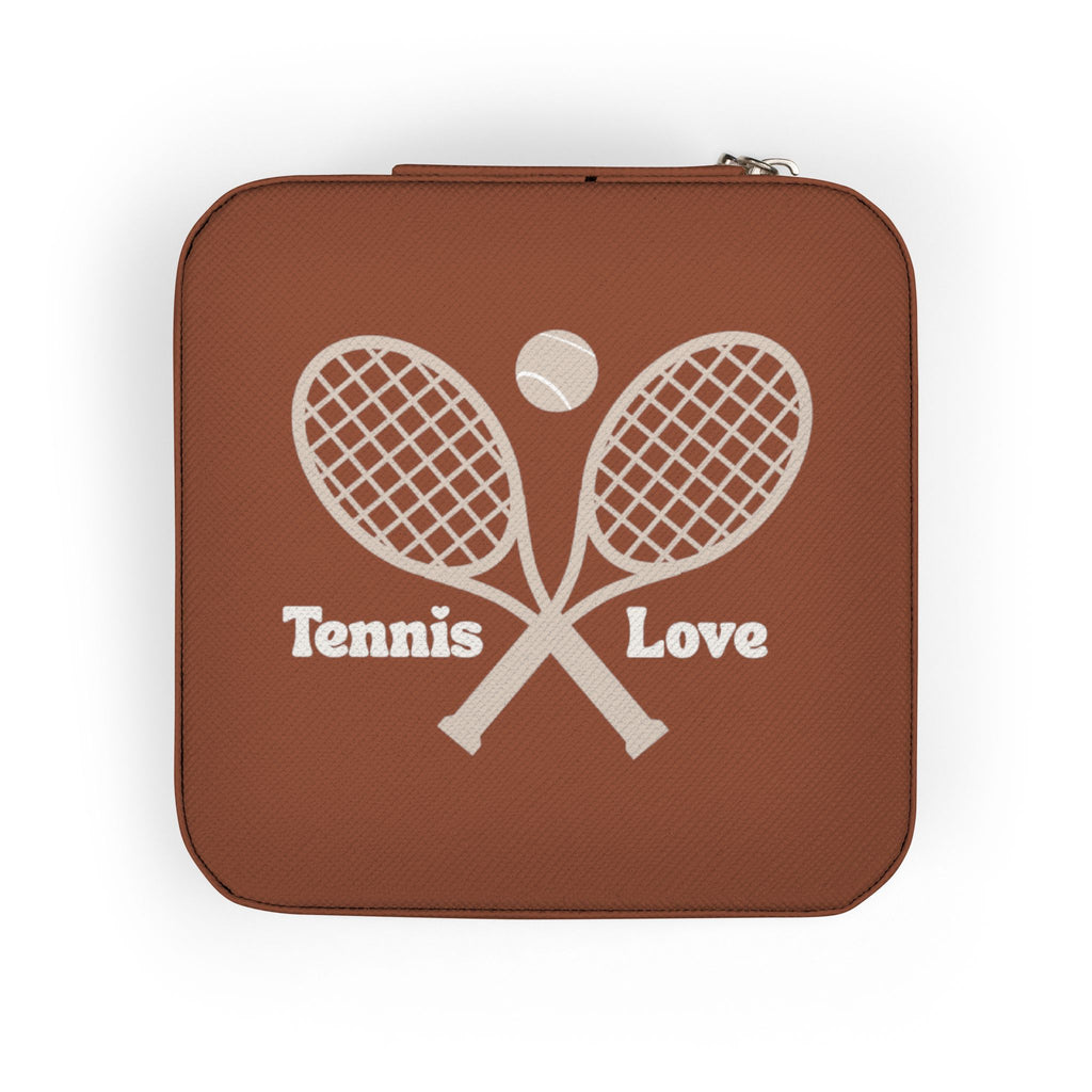 Jewelry Travel Case — Compact Pink Travel Jewelry Organizer (Tennis Love Design)