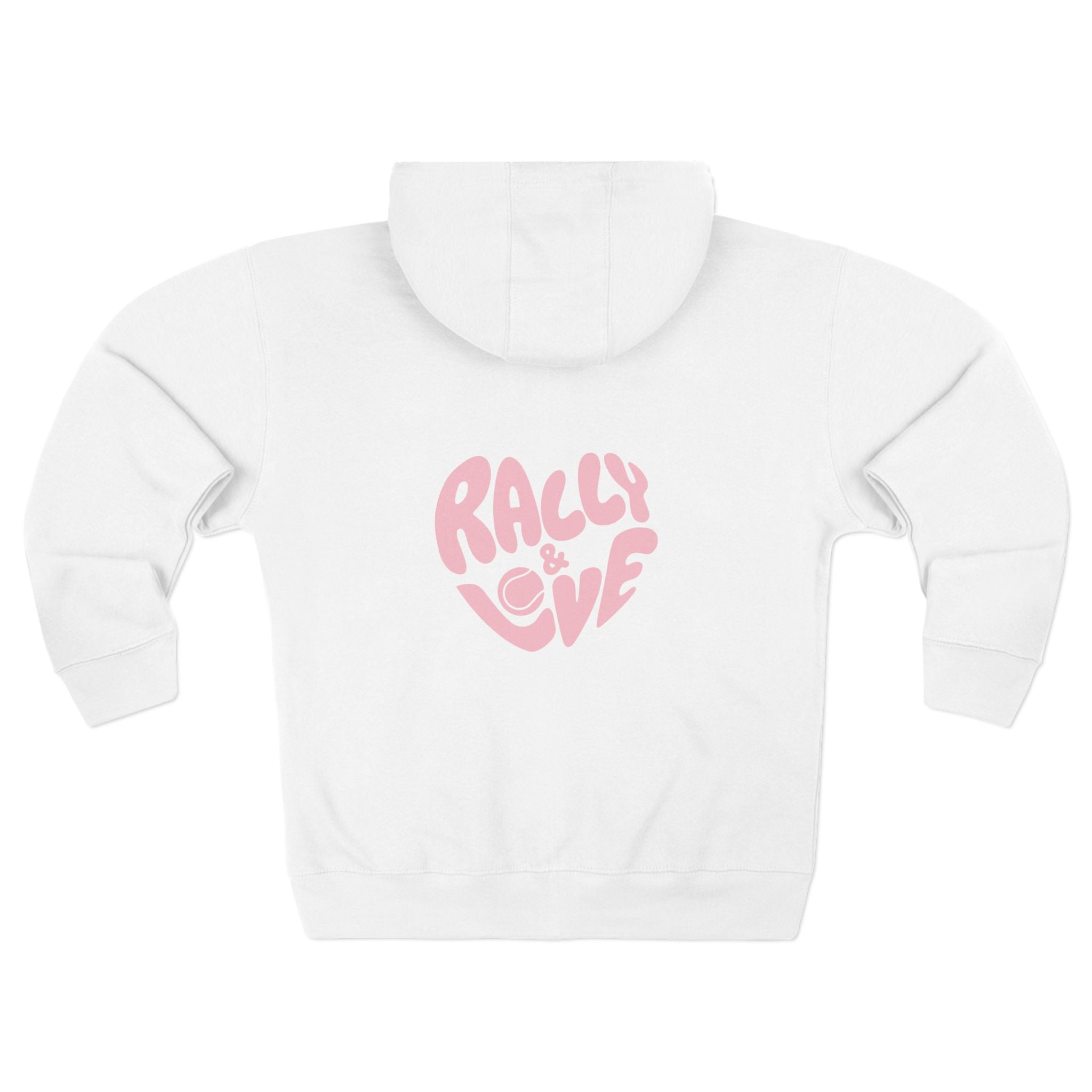 Women's Zip Hoodie — 'Rally & Love' logo, Graphic Zip Hoodie