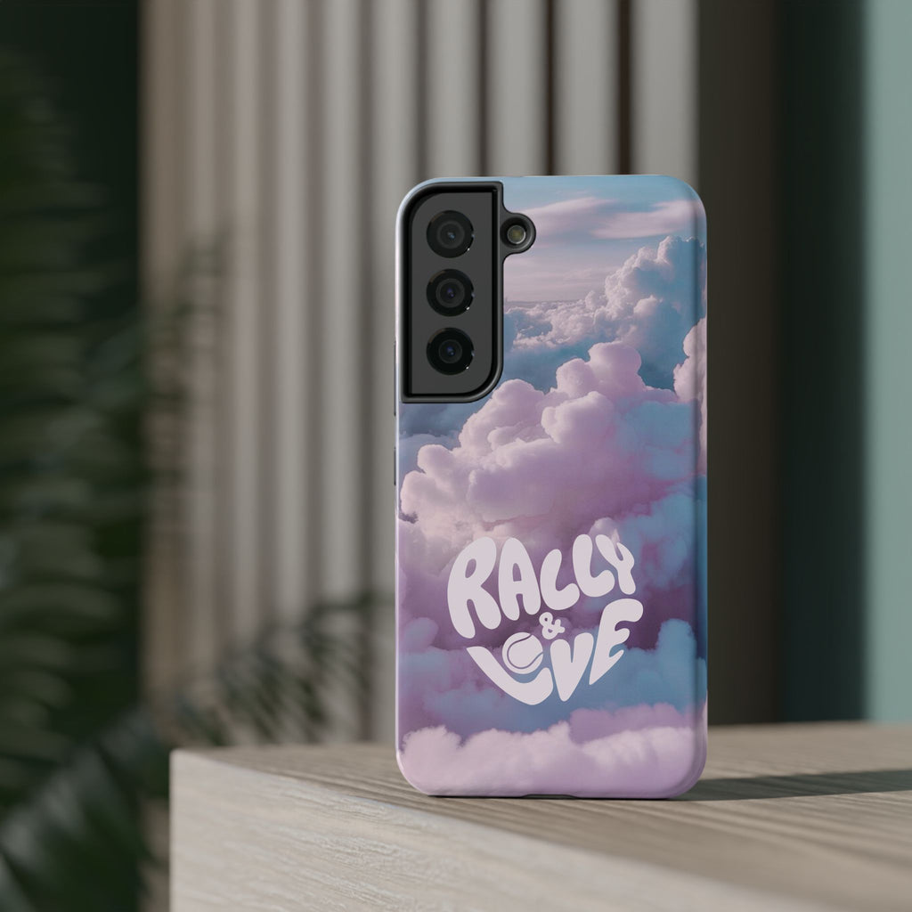 Impact-Resistant Phone Case — "Rally & Love" Clouds/Love in the Air