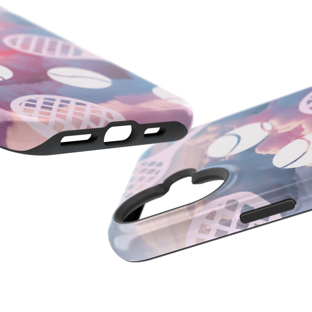 Tennis Impact-Resistant Phone Case — Tennis Rackets & Balls on Cloudscape
