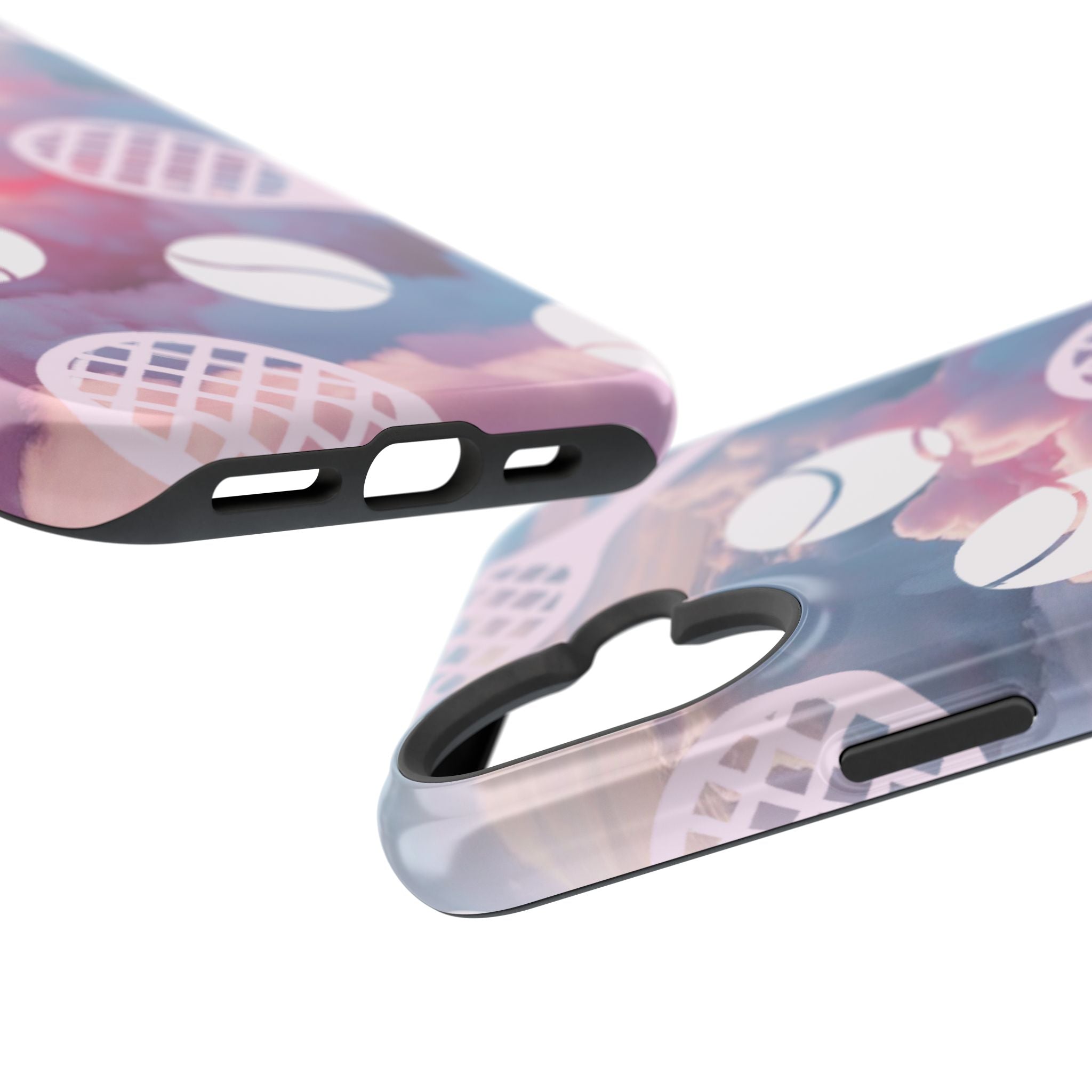 Tennis Impact-Resistant Phone Case — Tennis Rackets & Balls on Cloudscape