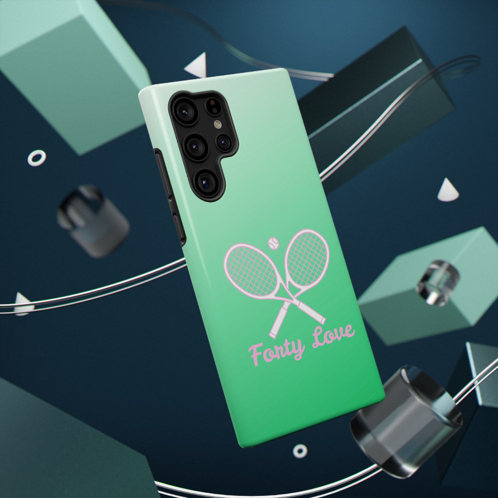 Tennis Impact-Resistant Phone Case — 'Forty Love', Green Gradient