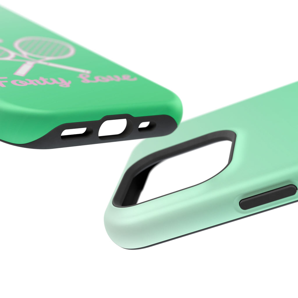 Tennis Impact-Resistant Phone Case — 'Forty Love', Green Gradient