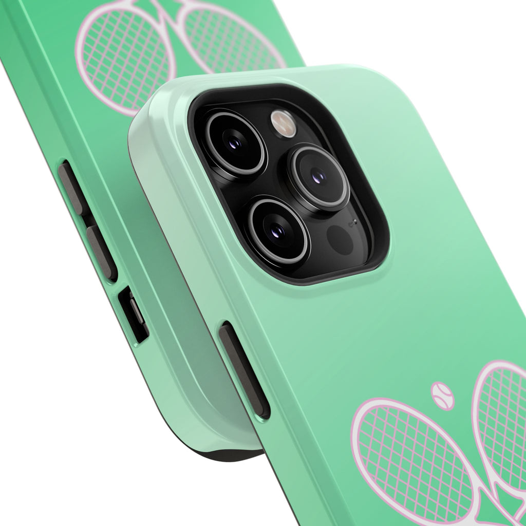 Tennis Impact-Resistant Phone Case — 'Forty Love', Green Gradient