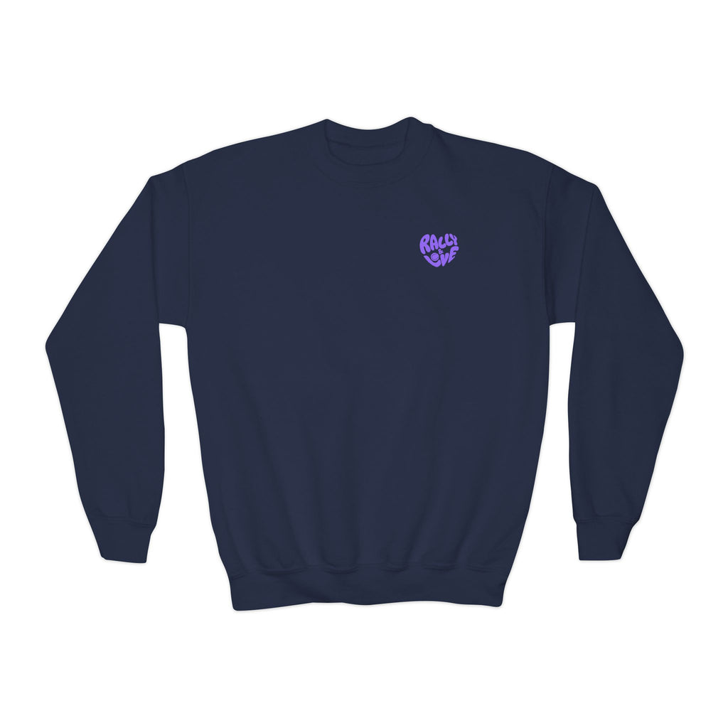 Girl's Junior Tennis Crewneck Sweatshirt – Retro Gradient "TENNIS" Graphic