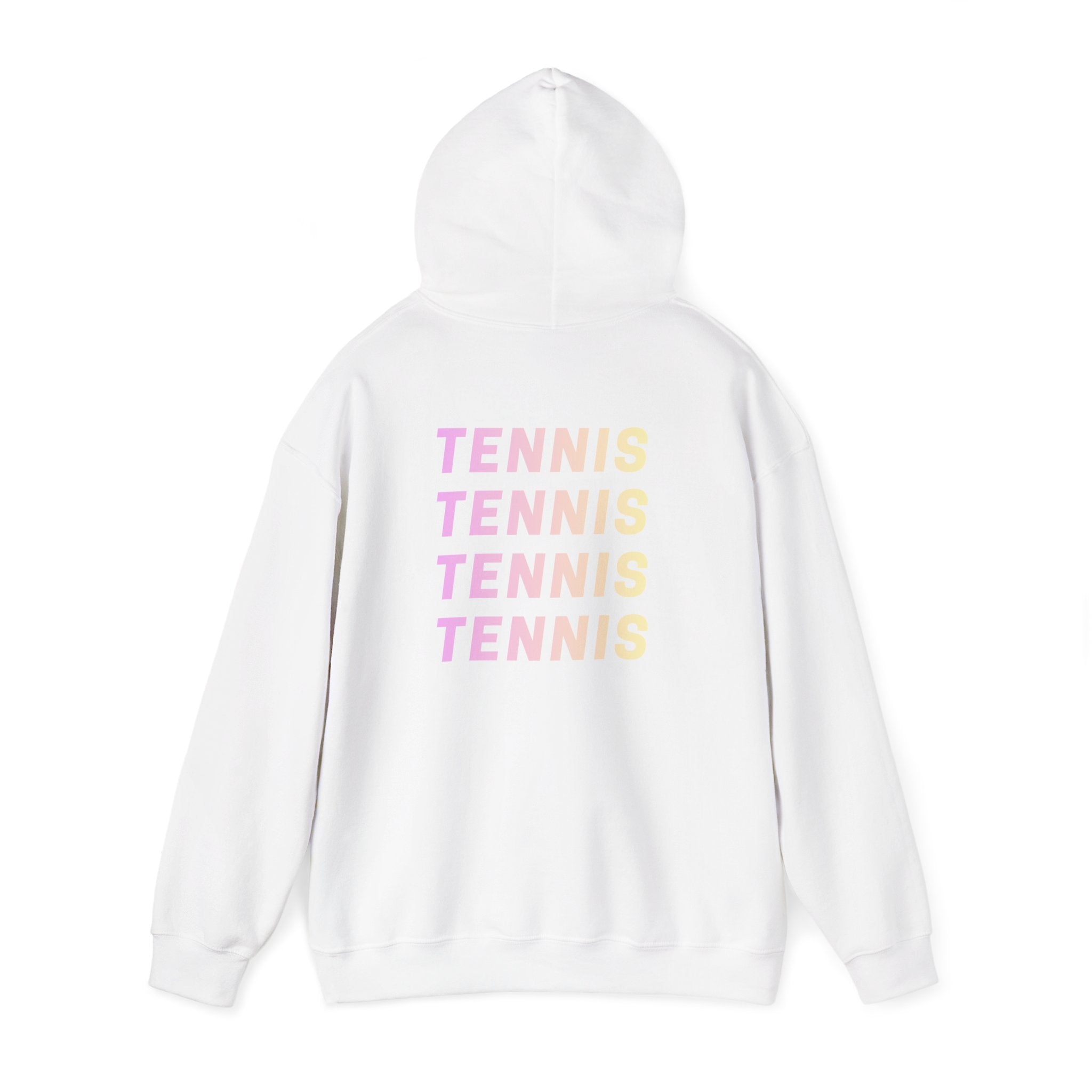Women's Hoodie Sweatshirt — Ombre 'TENNIS' Repeating Back Print