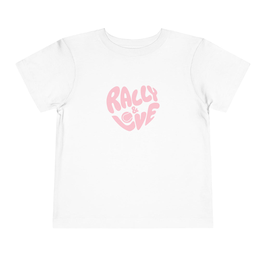 Girl's Toddler Junior Tee — 'Rally & Love' Heart logo T-Shirt (pink)