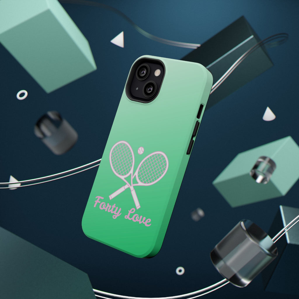 Tennis Impact-Resistant Phone Case — 'Forty Love', Green Gradient
