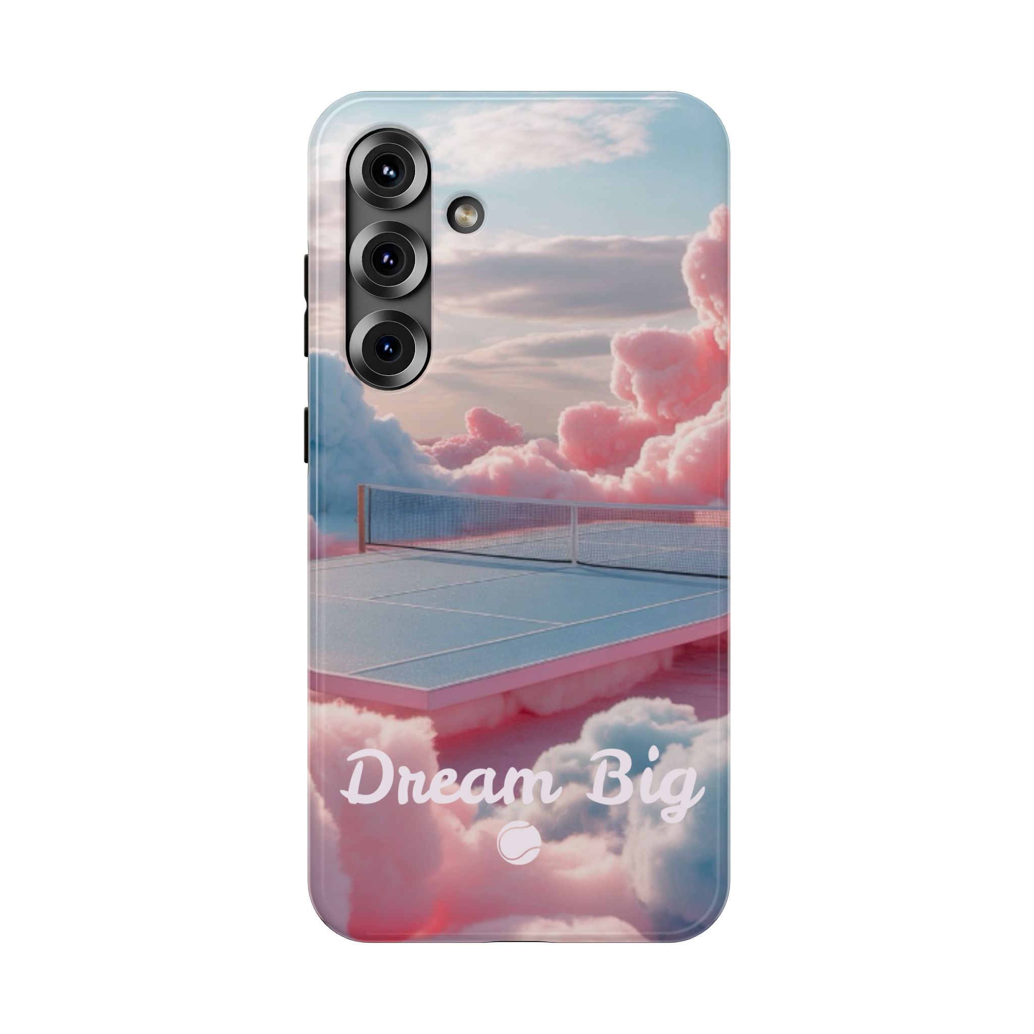 Tennis Impact-Resistant Phone Case — 'Dream Big' Pastel Cloud Tennis Court