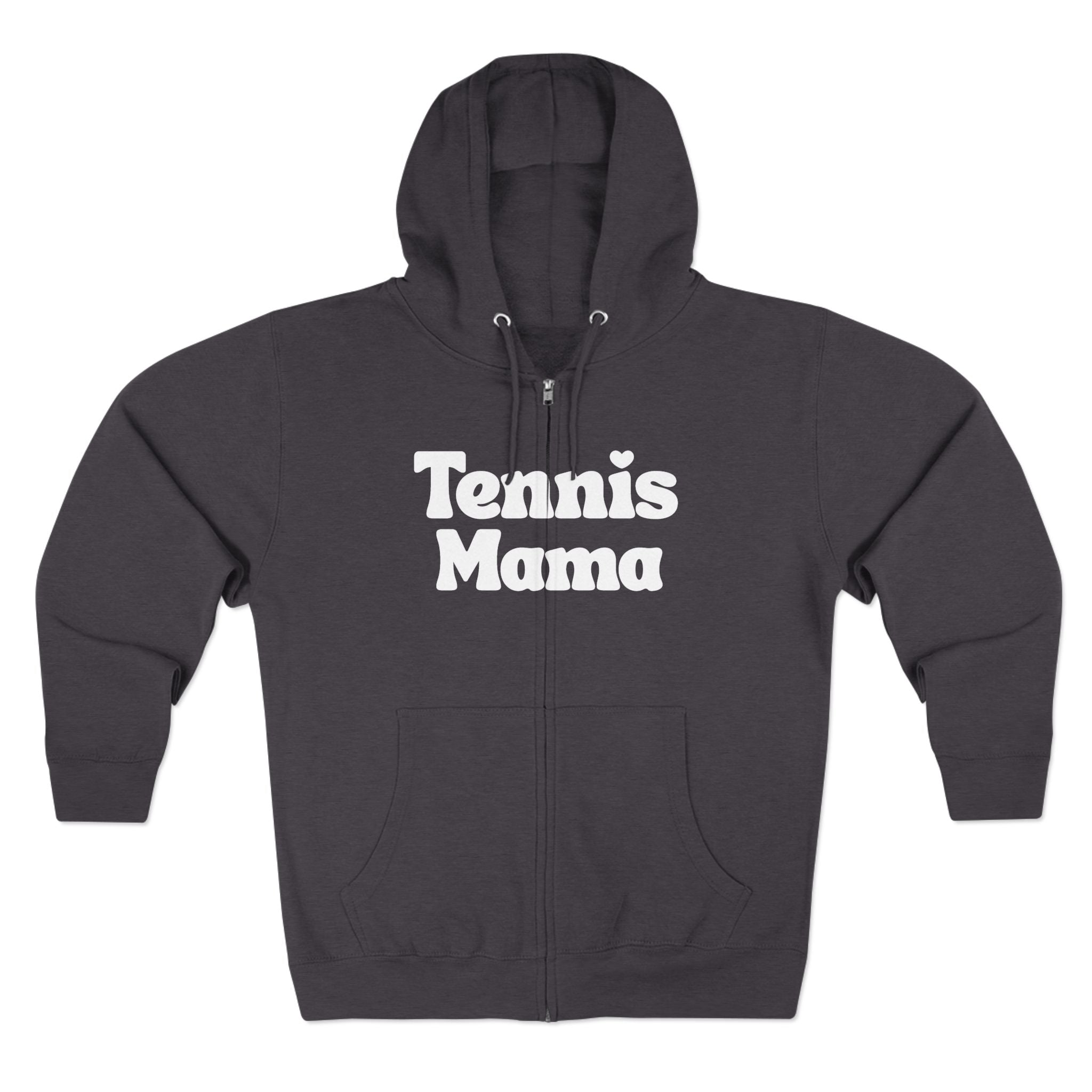 Women's Zip Hoodie — 'Tennis mama' Front Zip Hoodie sweatshirt (white)