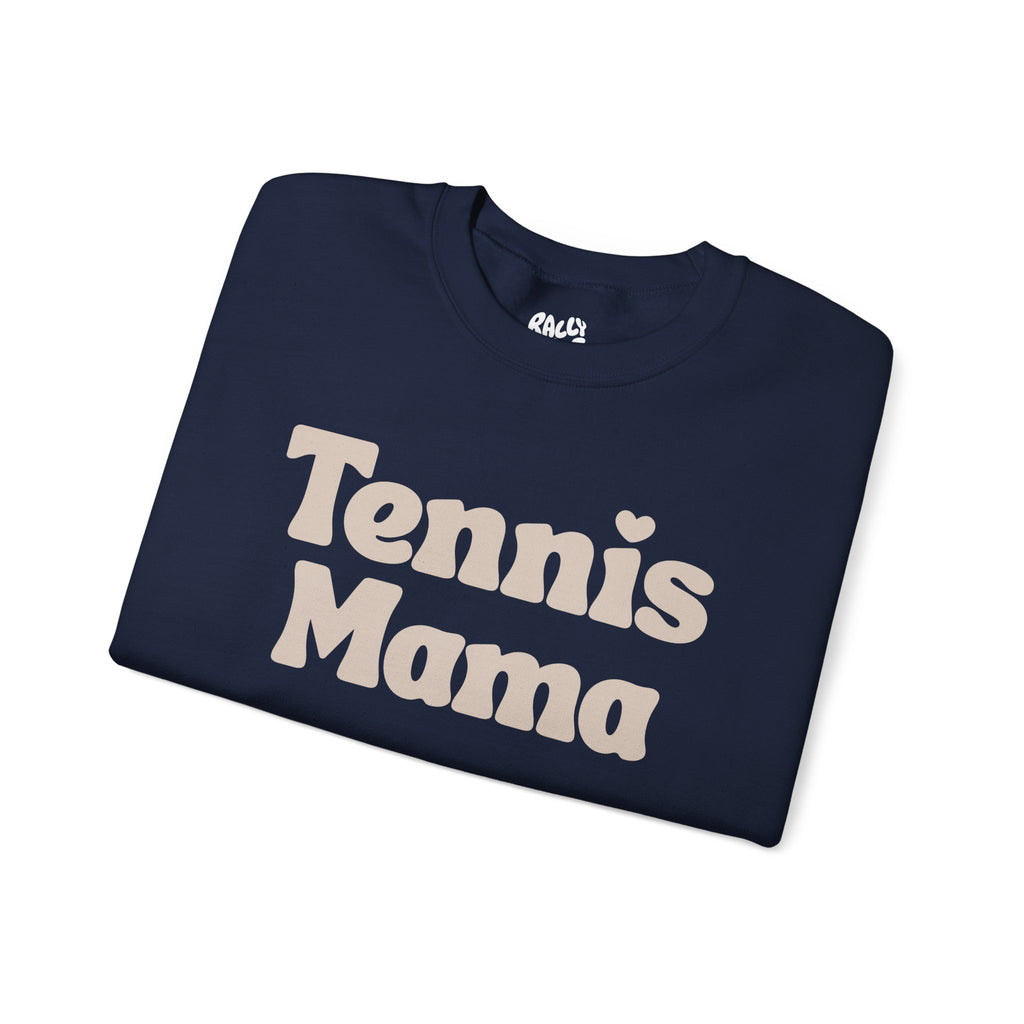 Women's Crewneck Sweatshirt - 'Tennis mama' tennis sweatshirt (tan)