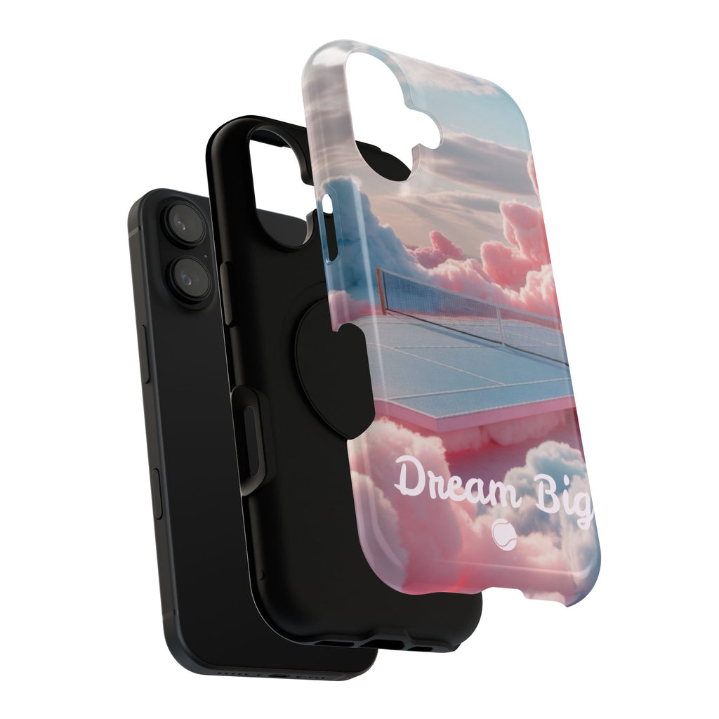 Tennis Impact-Resistant Phone Case — 'Dream Big' Pastel Cloud Tennis Court