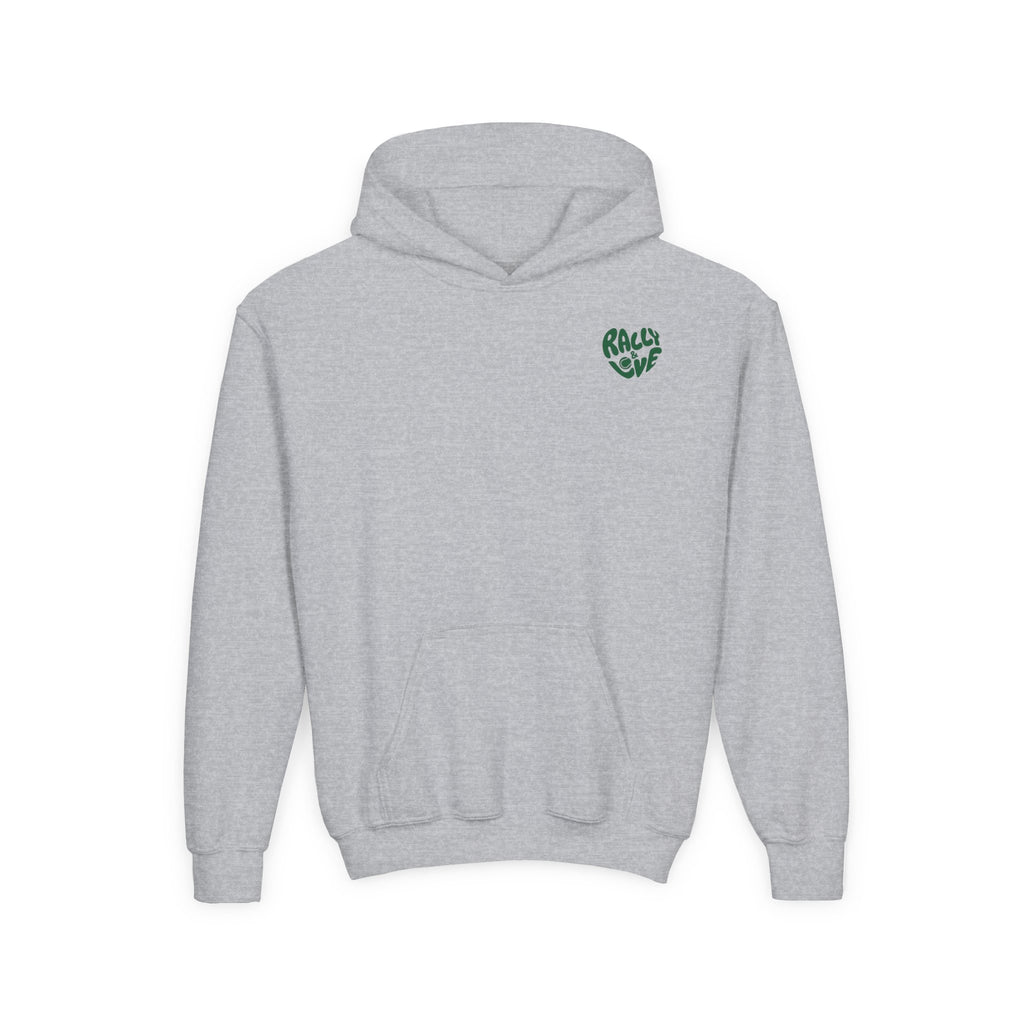 Boy's Junior Hoodie sweatshirt — “Let’s Go” Tennis Graphic Sweatshirt (Green)