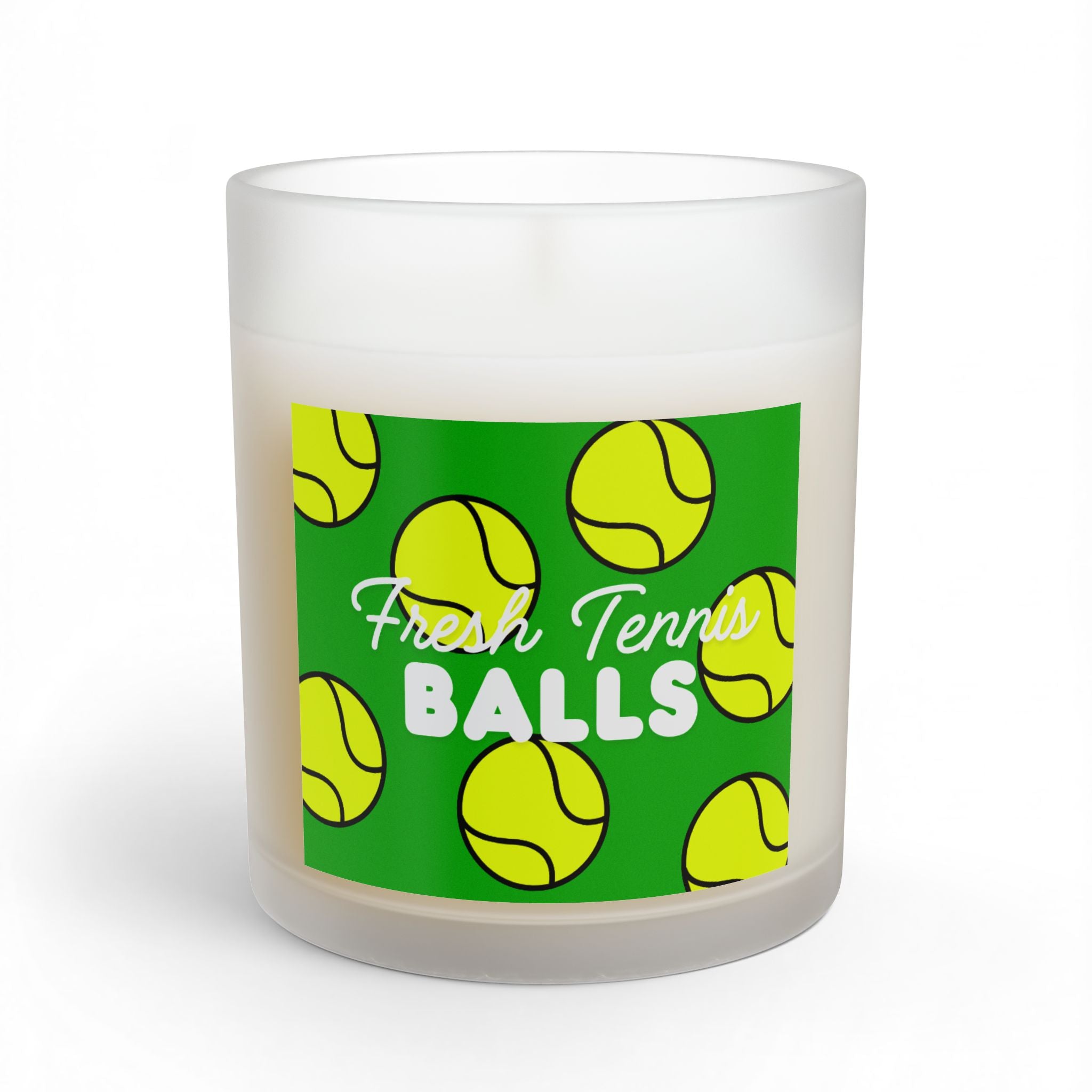 Glass Candle 11oz— "Fresh Tennis Balls" Tennis Ball Scented Candle