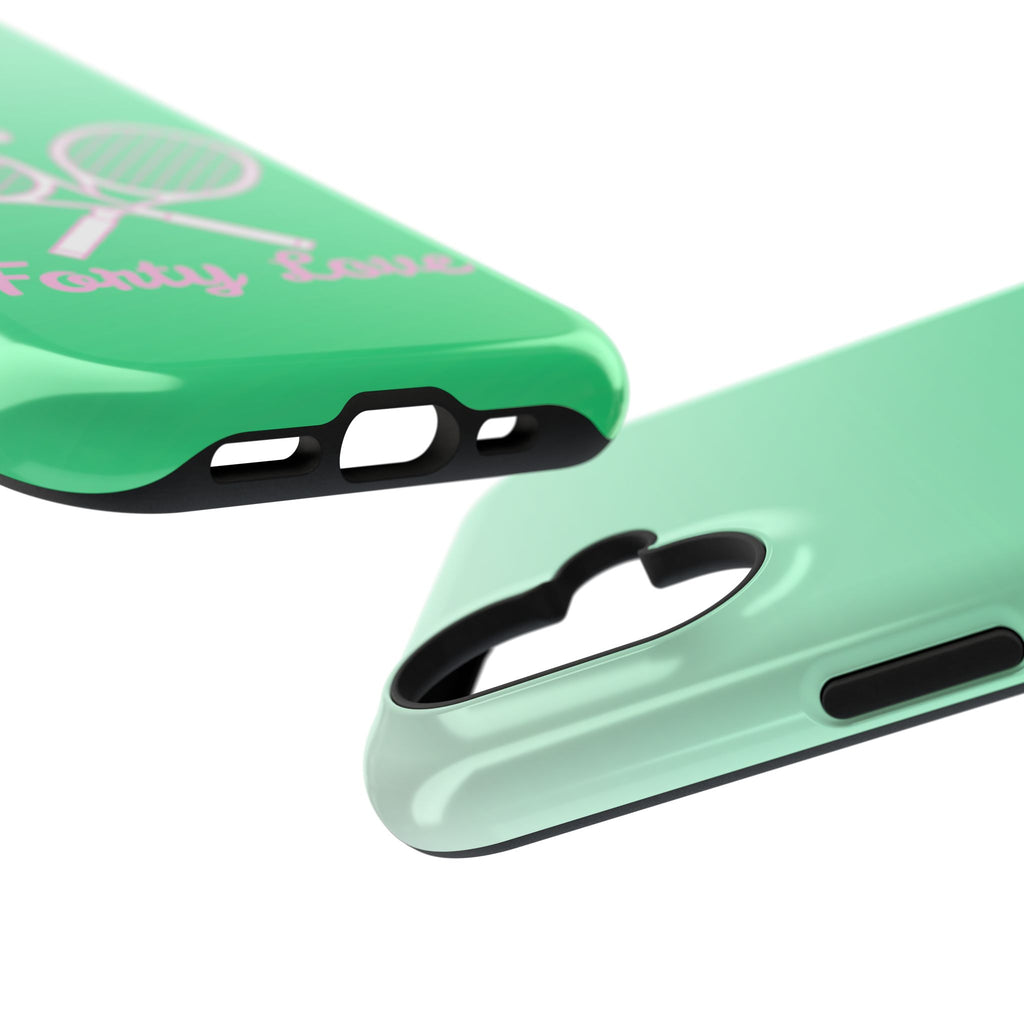 Tennis Impact-Resistant Phone Case — 'Forty Love', Green Gradient