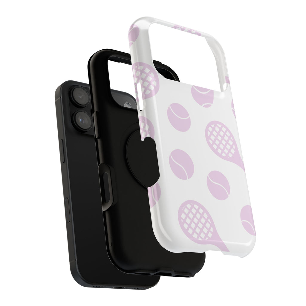 Tennis Impact-Resistant Phone Case — Pink Rackets & Balls