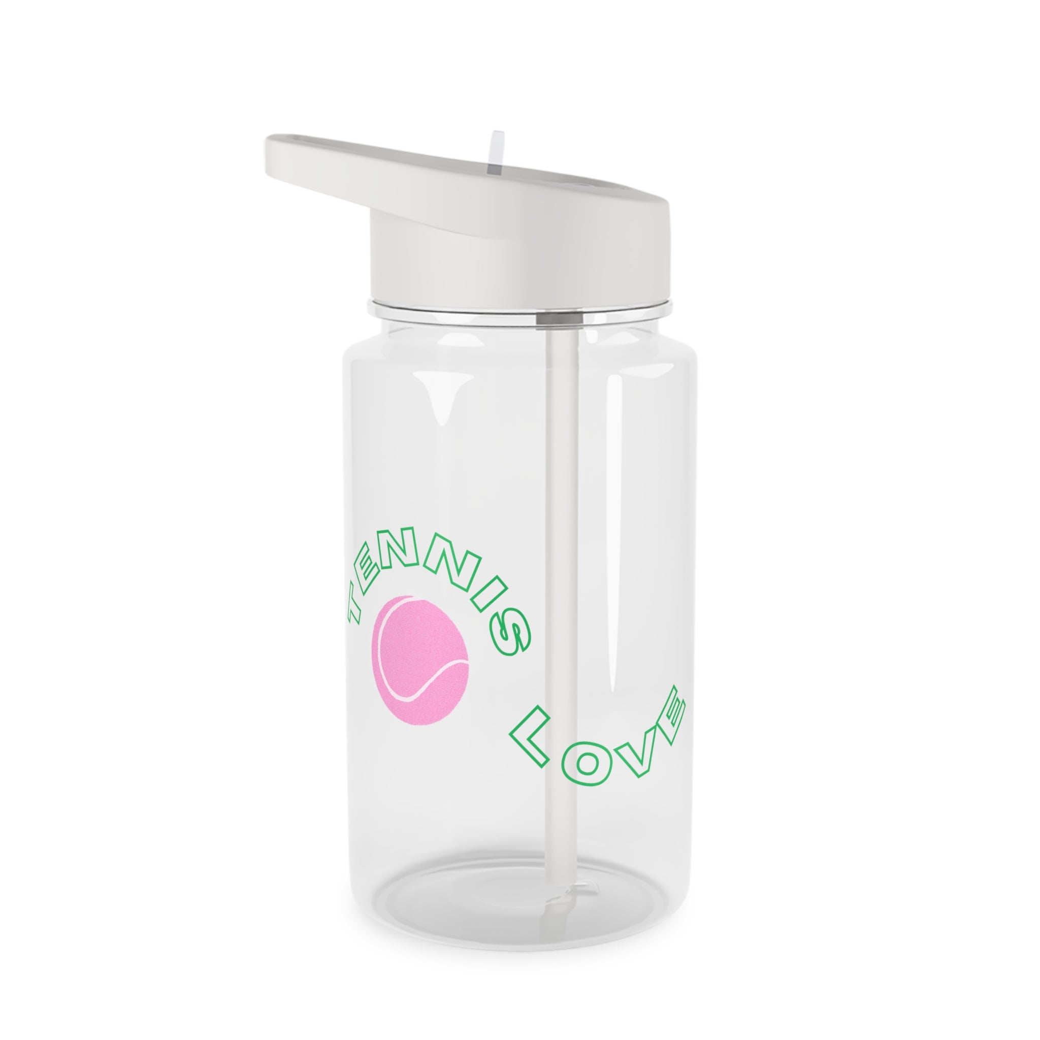 Juniors Water Bottle, 16.9oz — 'Tennis love' Pink Tennis Ball Design