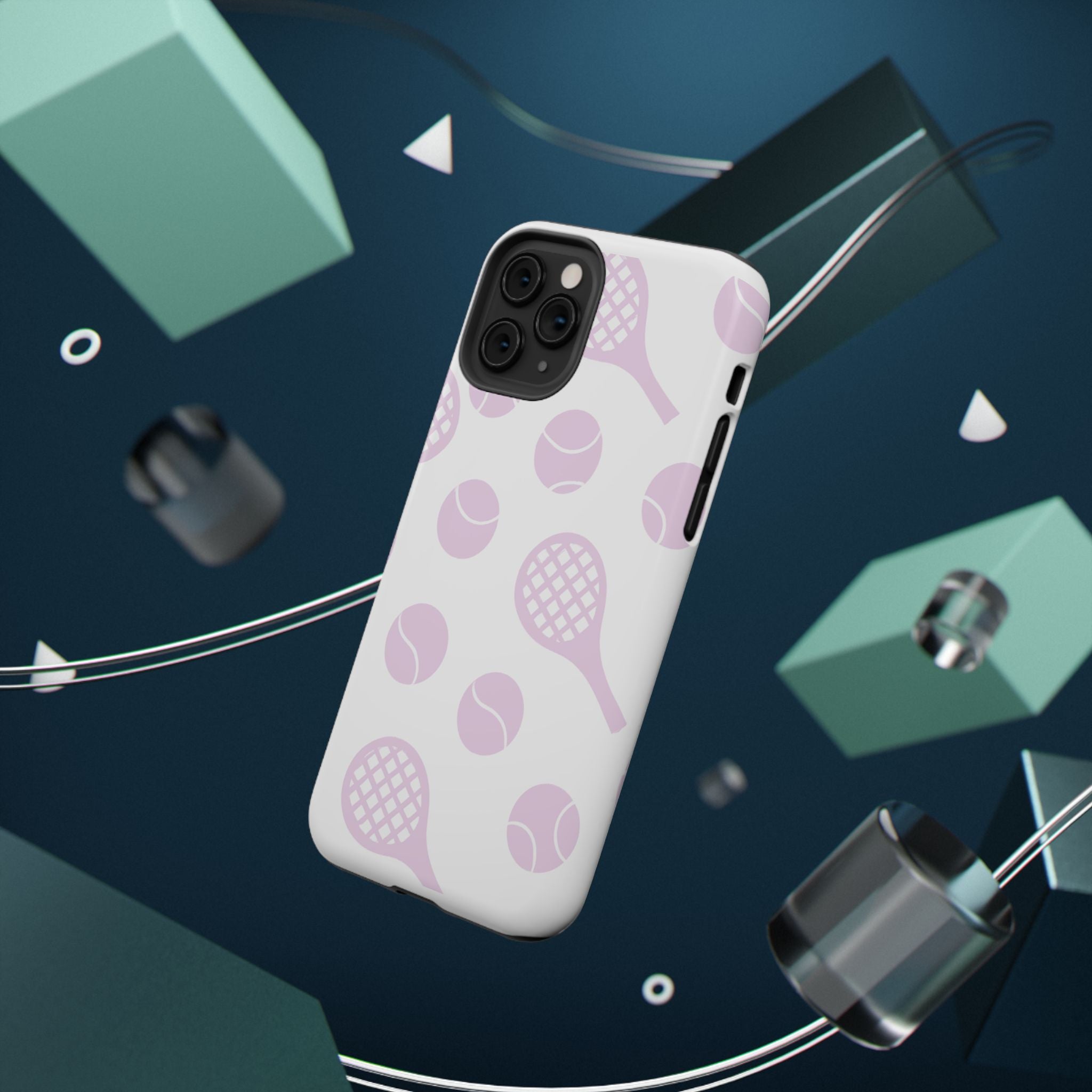 Tennis Impact-Resistant Phone Case — Pink Rackets & Balls