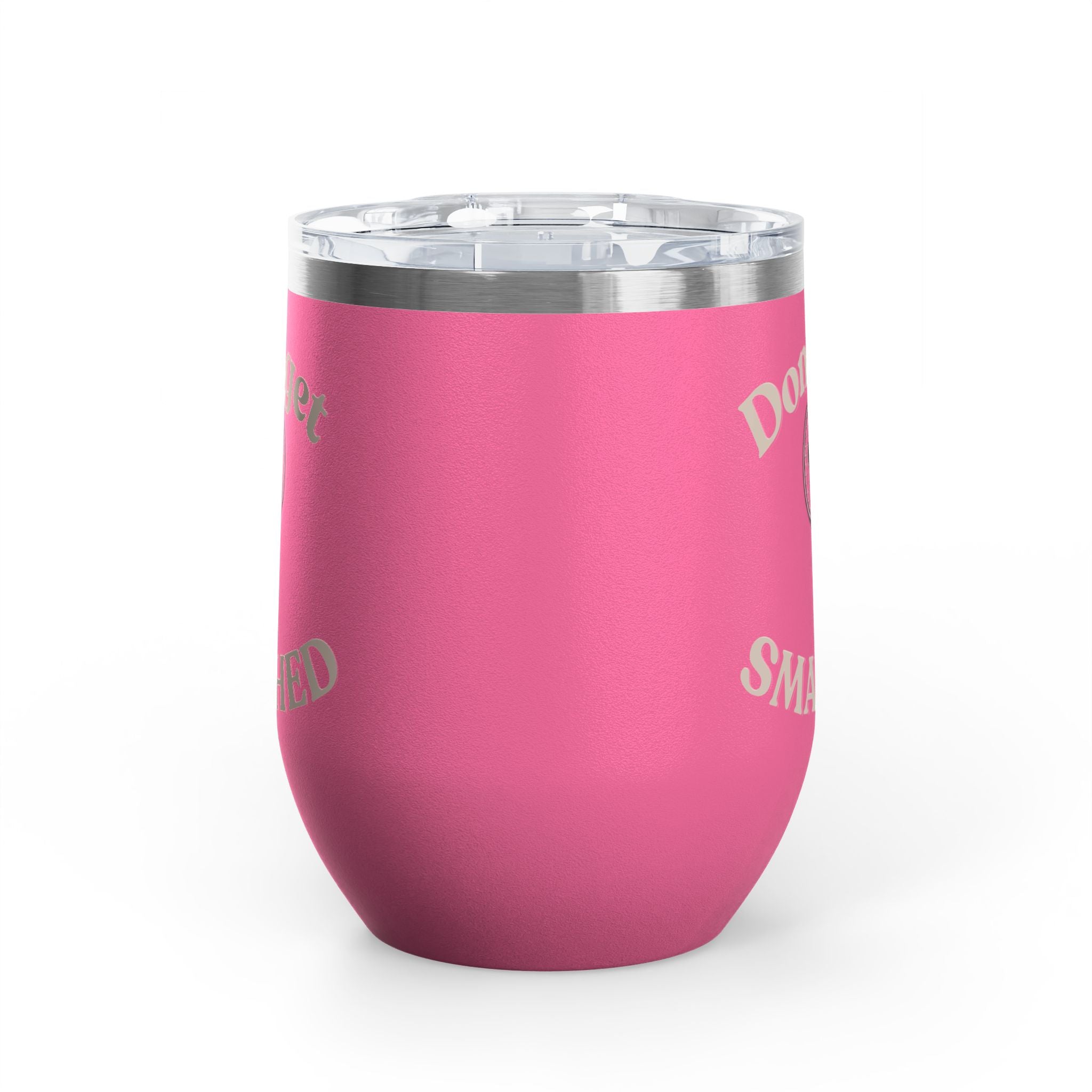 Wine Tumbler — Light tan/racket heart, "Don't Get Smashed" Tennis Wine Tumbler, 12oz