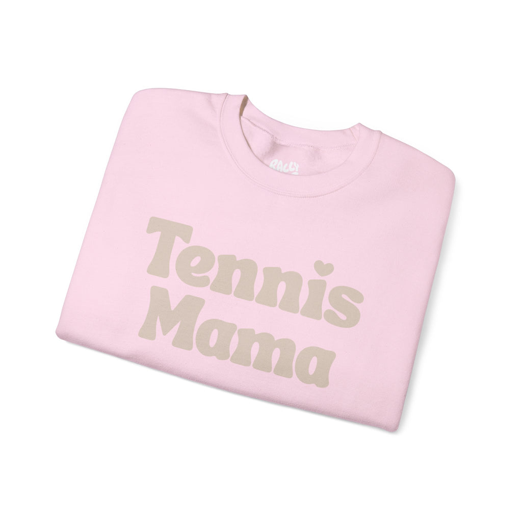 Women's Crewneck Sweatshirt - 'Tennis mama' tennis sweatshirt (tan)