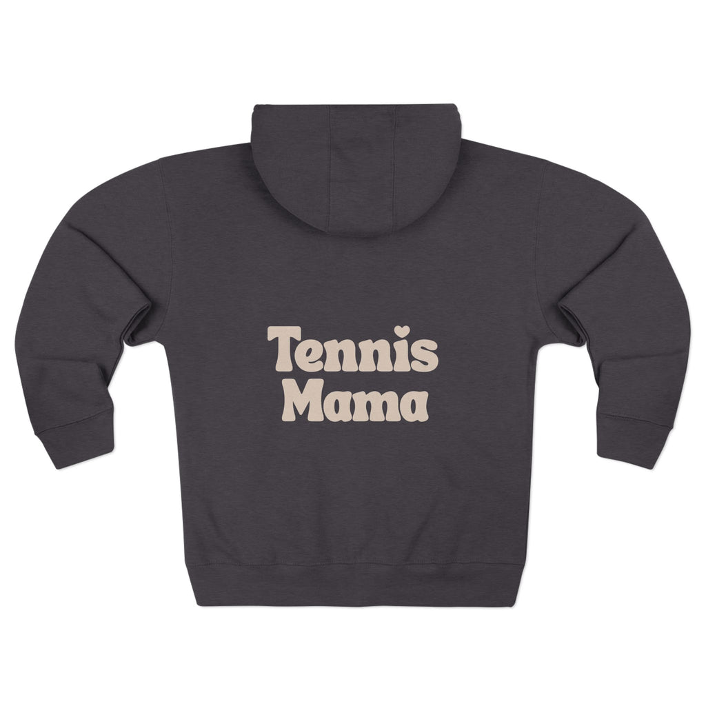 Women's Zip Hoodie — 'Tennis mama' Zip Hoodie sweatshirt (tan)