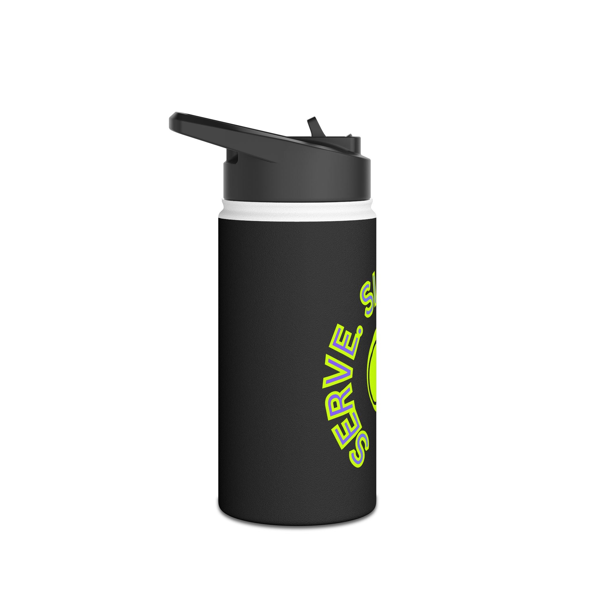 Juniors Stainless Steel Water Bottle, 12 oz — ‘Serve. Sip. Repeat.’ Sports Bottle