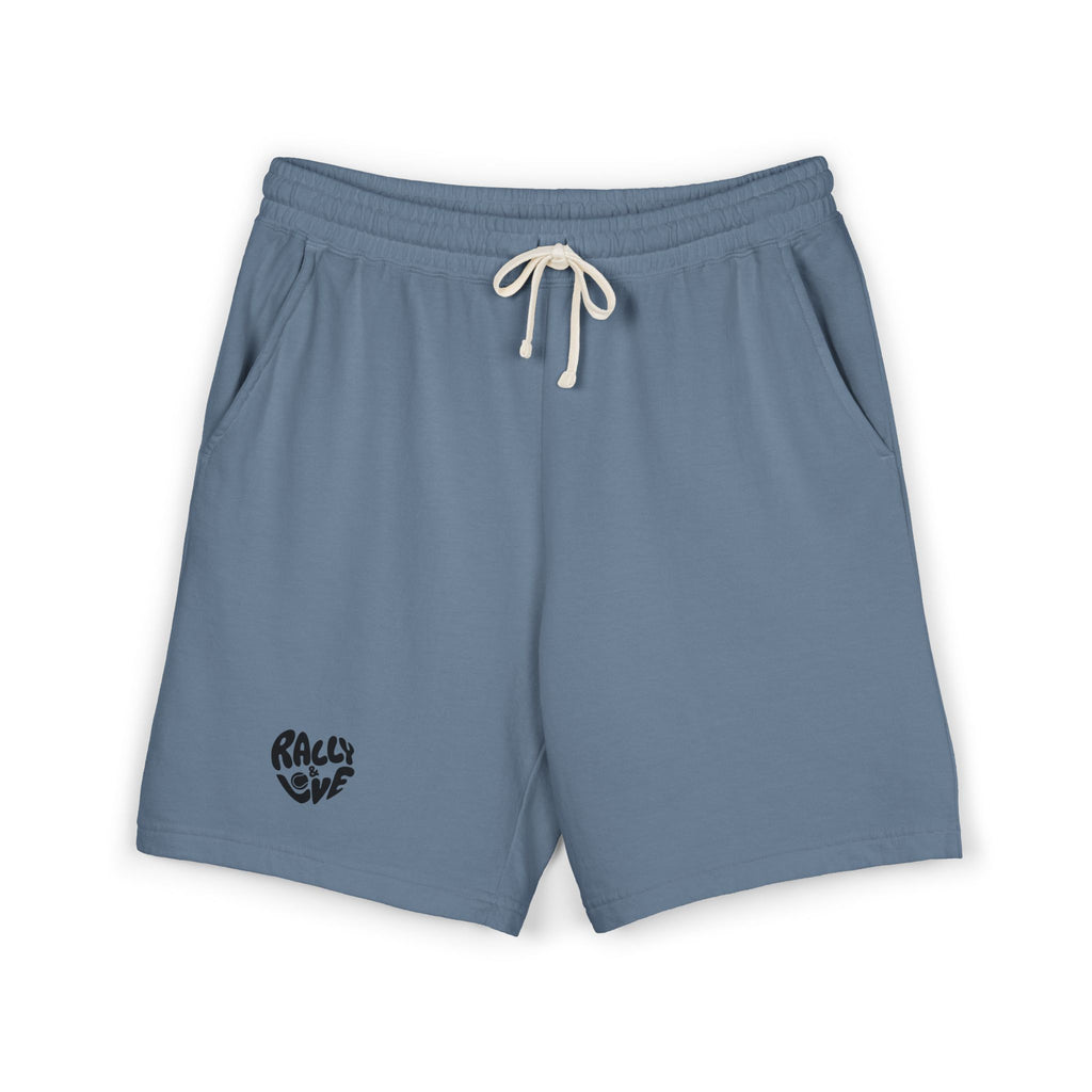 Men's Fleece Sweatshorts — 'Rally & Love' Logo Casual Lounge Shorts (black)
