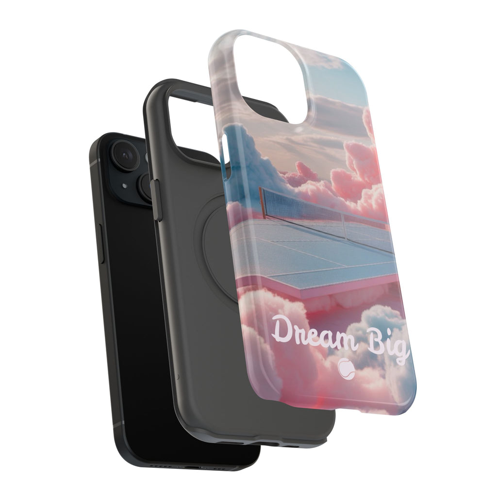 Tennis Impact-Resistant Phone Case — 'Dream Big' Pastel Cloud Tennis Court