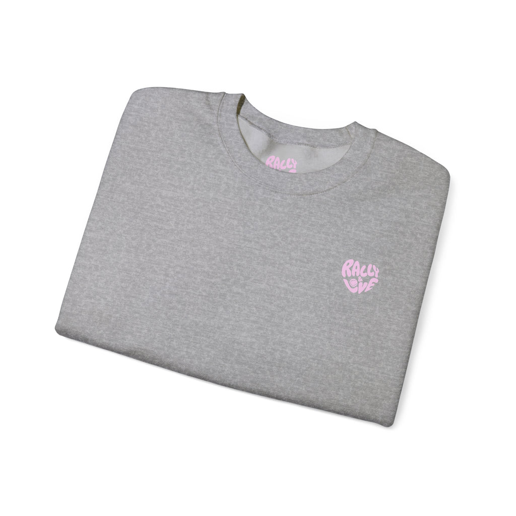 Women's Crewneck Sweatshirt - 'Tennis' Heart (R&L logo pink)