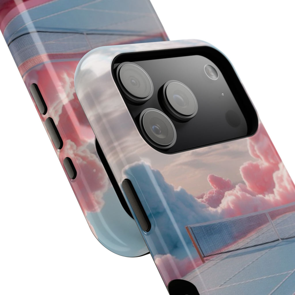 Tennis Impact-Resistant Phone Case — 'Dream Big' Pastel Cloud Tennis Court