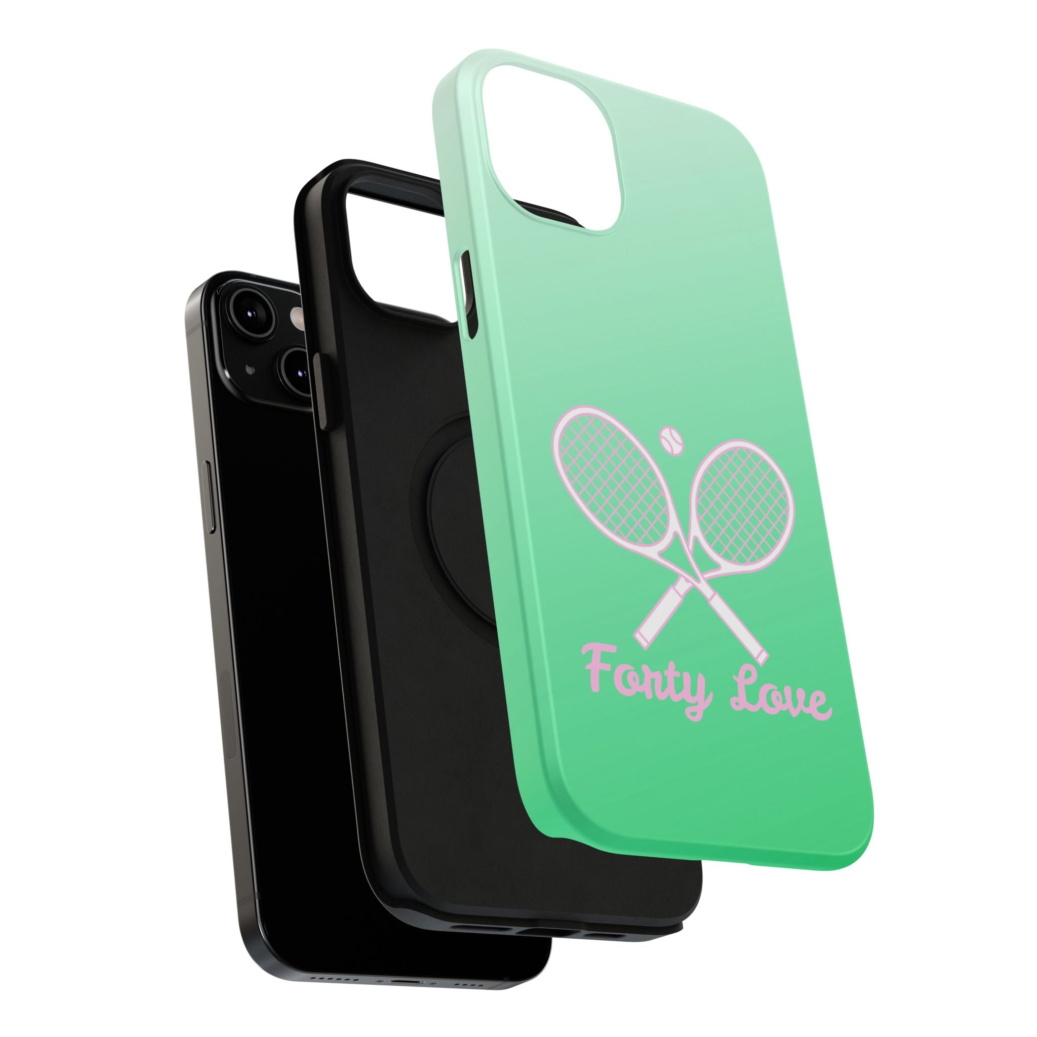 Tennis Impact-Resistant Phone Case — 'Forty Love', Green Gradient