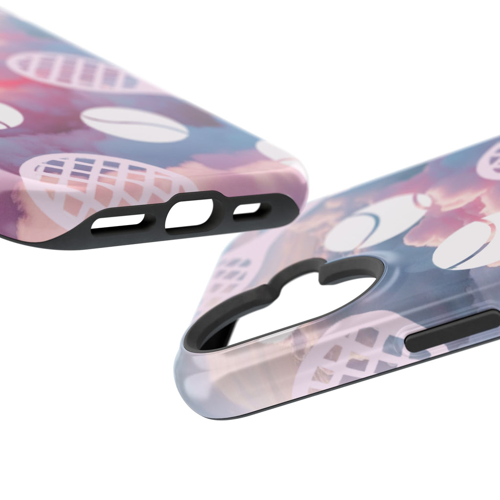 Tennis Impact-Resistant Phone Case — Tennis Rackets & Balls on Cloudscape