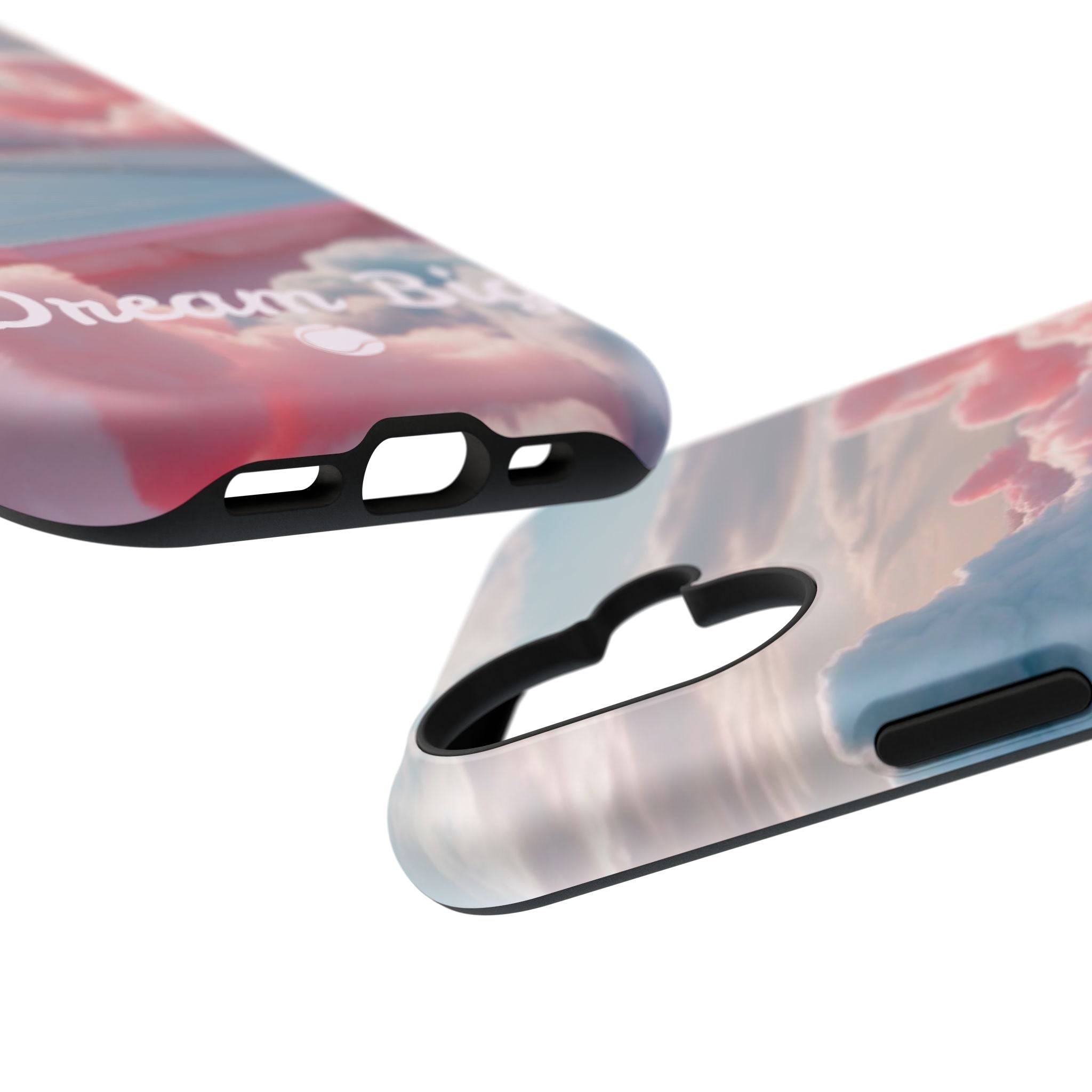 Tennis Impact-Resistant Phone Case — 'Dream Big' Pastel Cloud Tennis Court