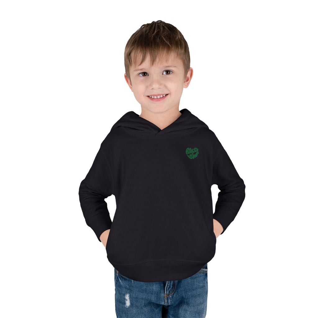 Boy Toddler's Junior Hoodie — “Let’s Go” Tennis Graphic Sweatshirt (Green)