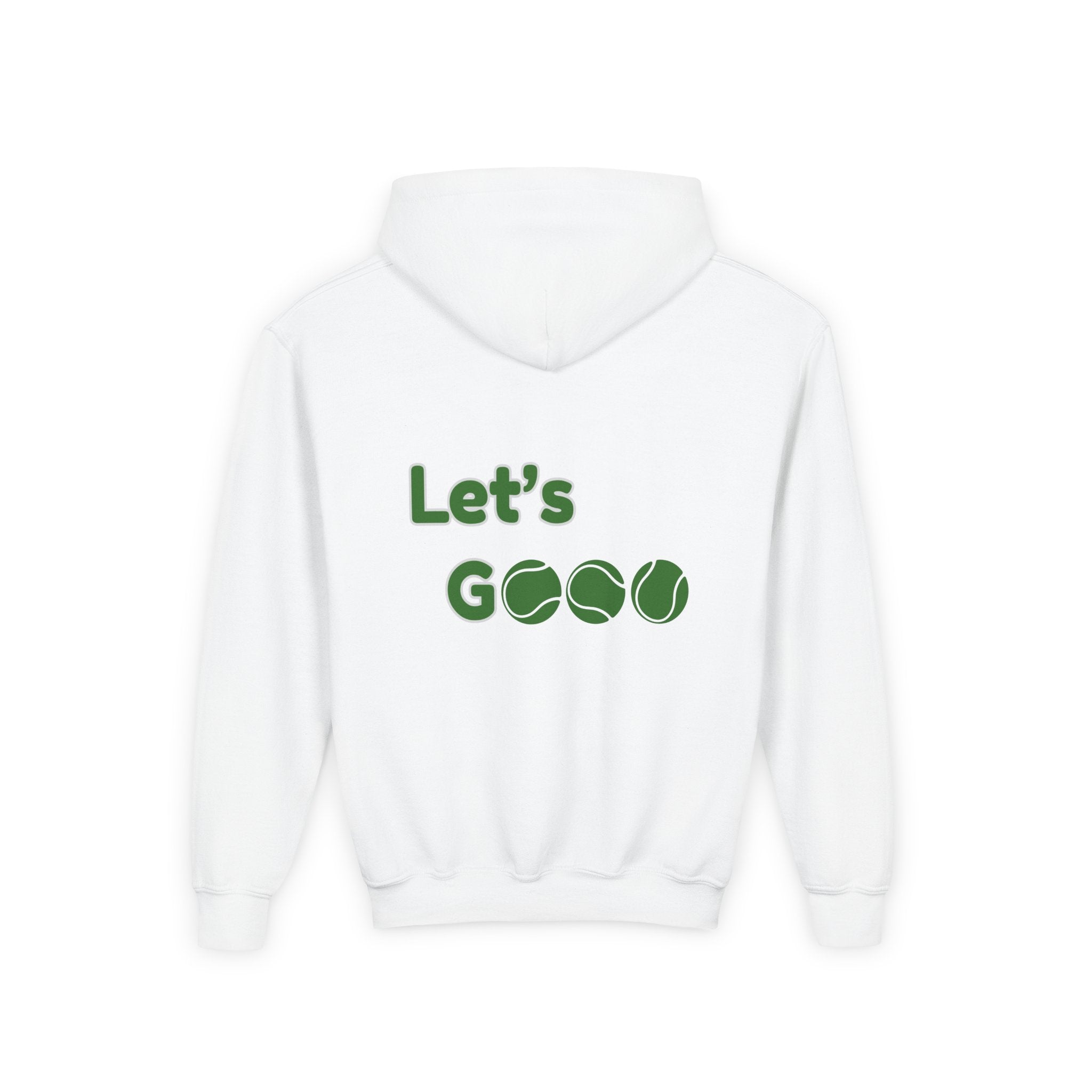 Boy's Junior Hoodie sweatshirt — “Let’s Go” Tennis Graphic Sweatshirt (Green)