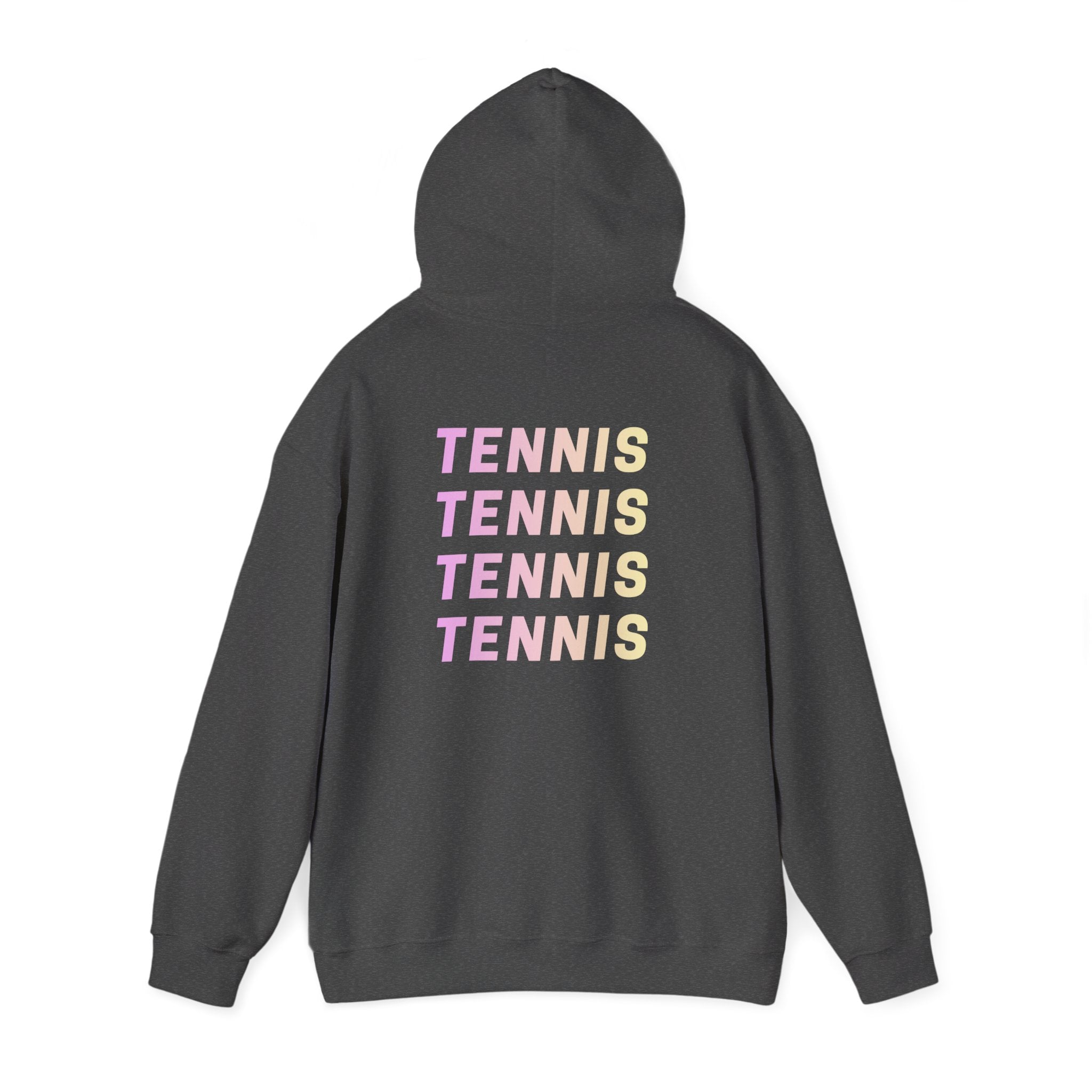 Women's Hoodie Sweatshirt — Ombre 'TENNIS' Repeating Back Print