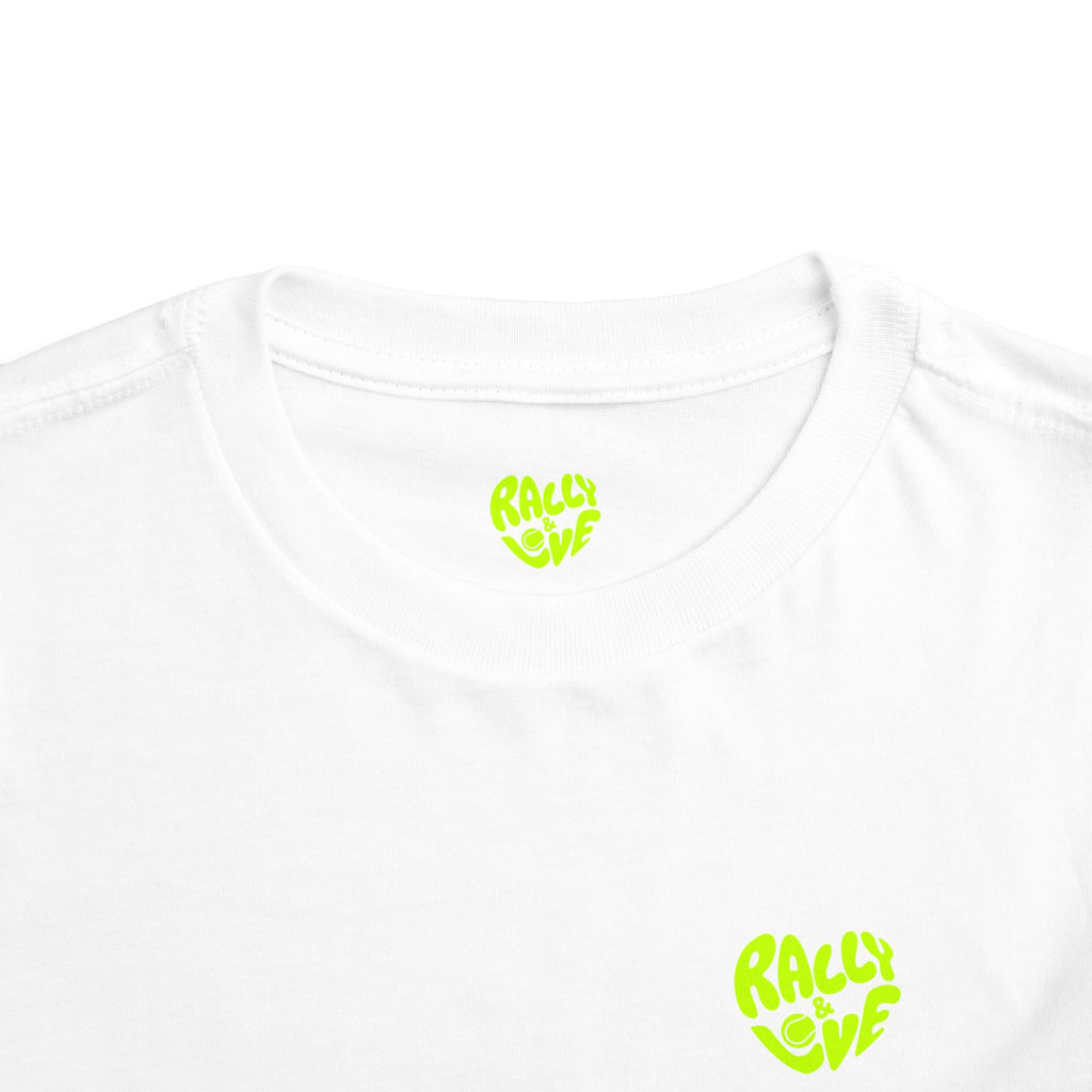Boy Toddler Junior's Tee — 'Rally & Love' Heart Graphic T-Shirt (neon)