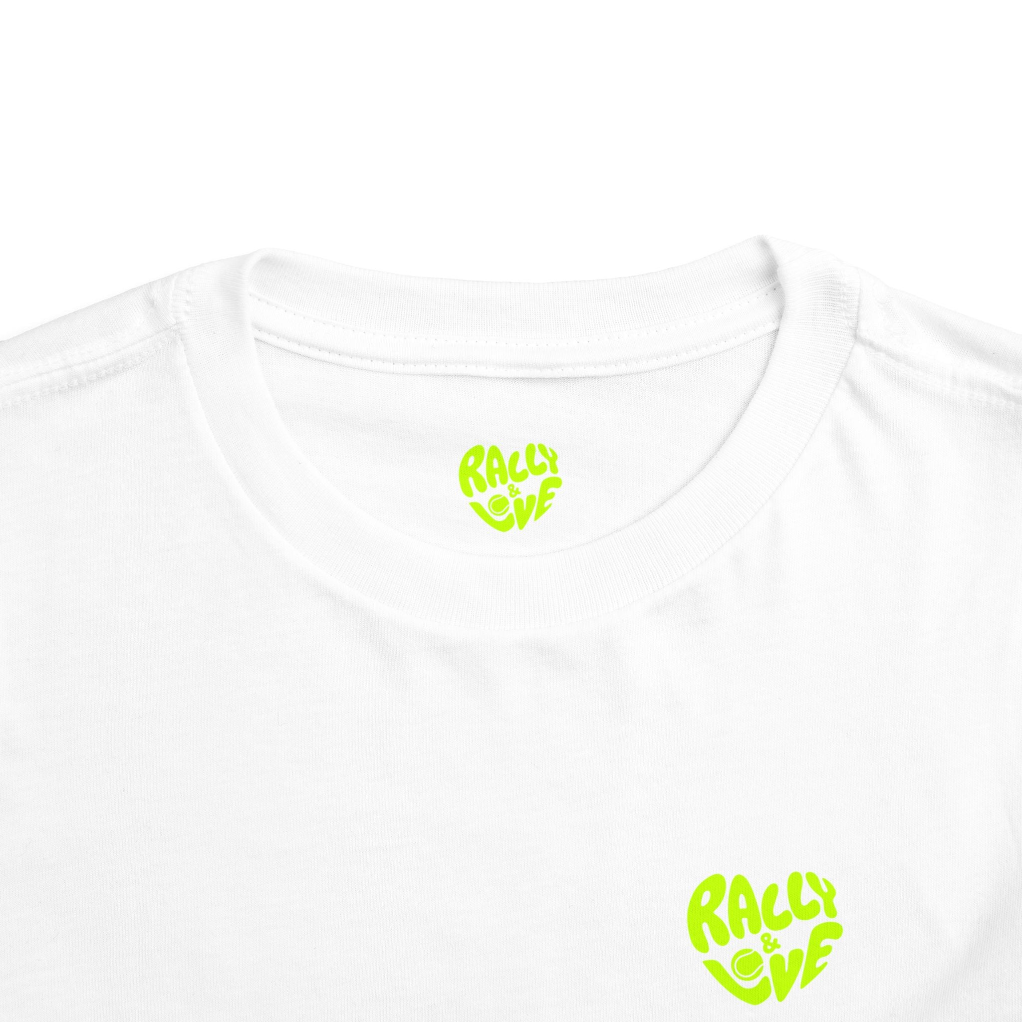 Boy Toddler Junior's Tee — 'Rally & Love' Heart Graphic T-Shirt (neon)