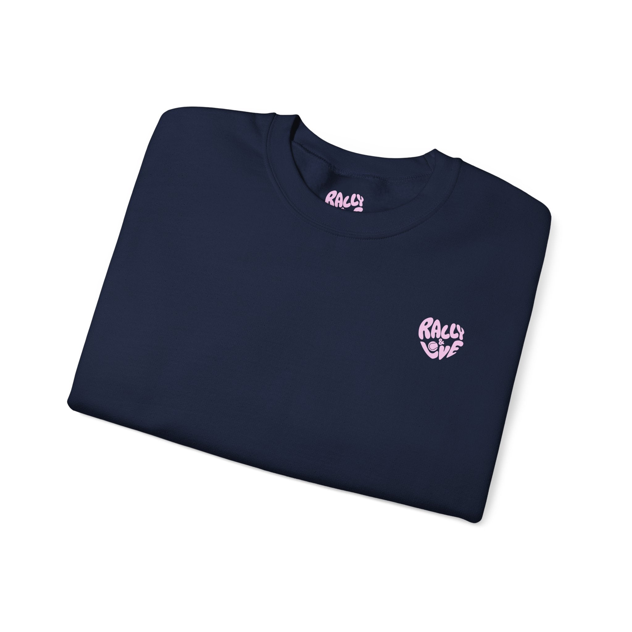 Women's Crewneck Sweatshirt - 'Tennis' Heart (R&L logo pink)