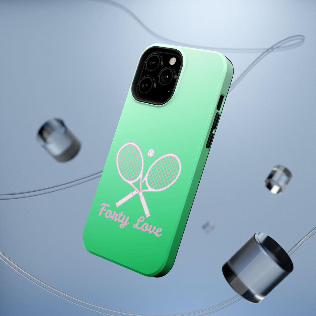 Tennis Impact-Resistant Phone Case — 'Forty Love', Green Gradient