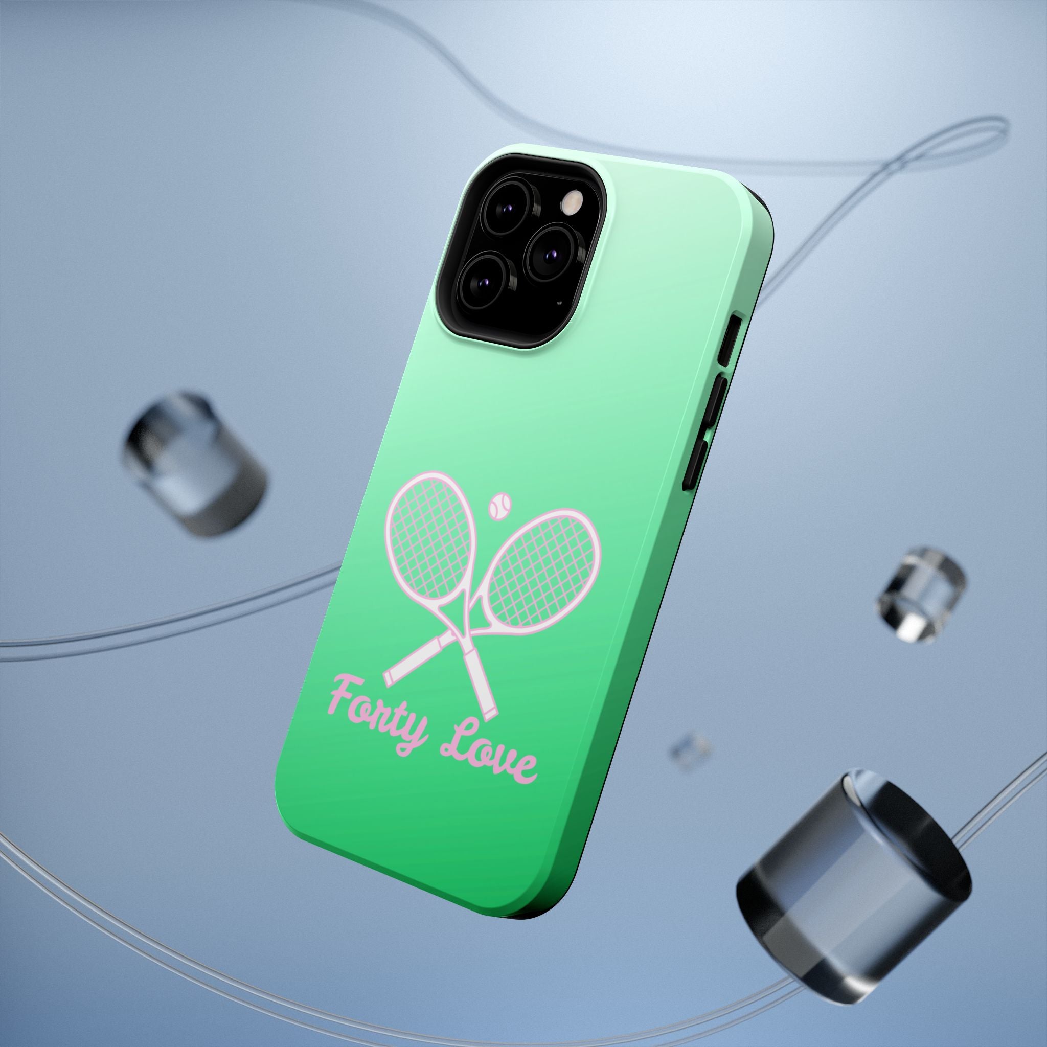 Tennis Impact-Resistant Phone Case — 'Forty Love', Green Gradient