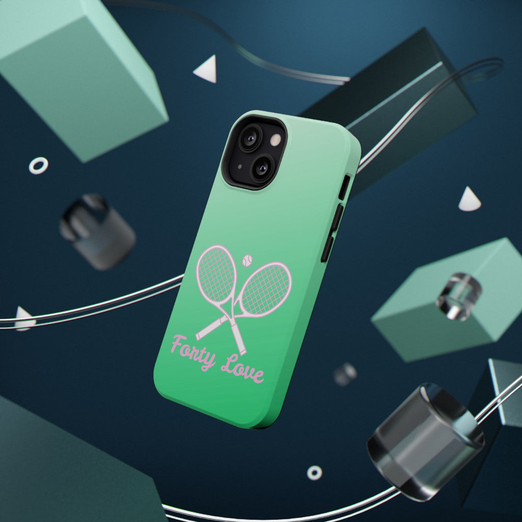 Tennis Impact-Resistant Phone Case — 'Forty Love', Green Gradient
