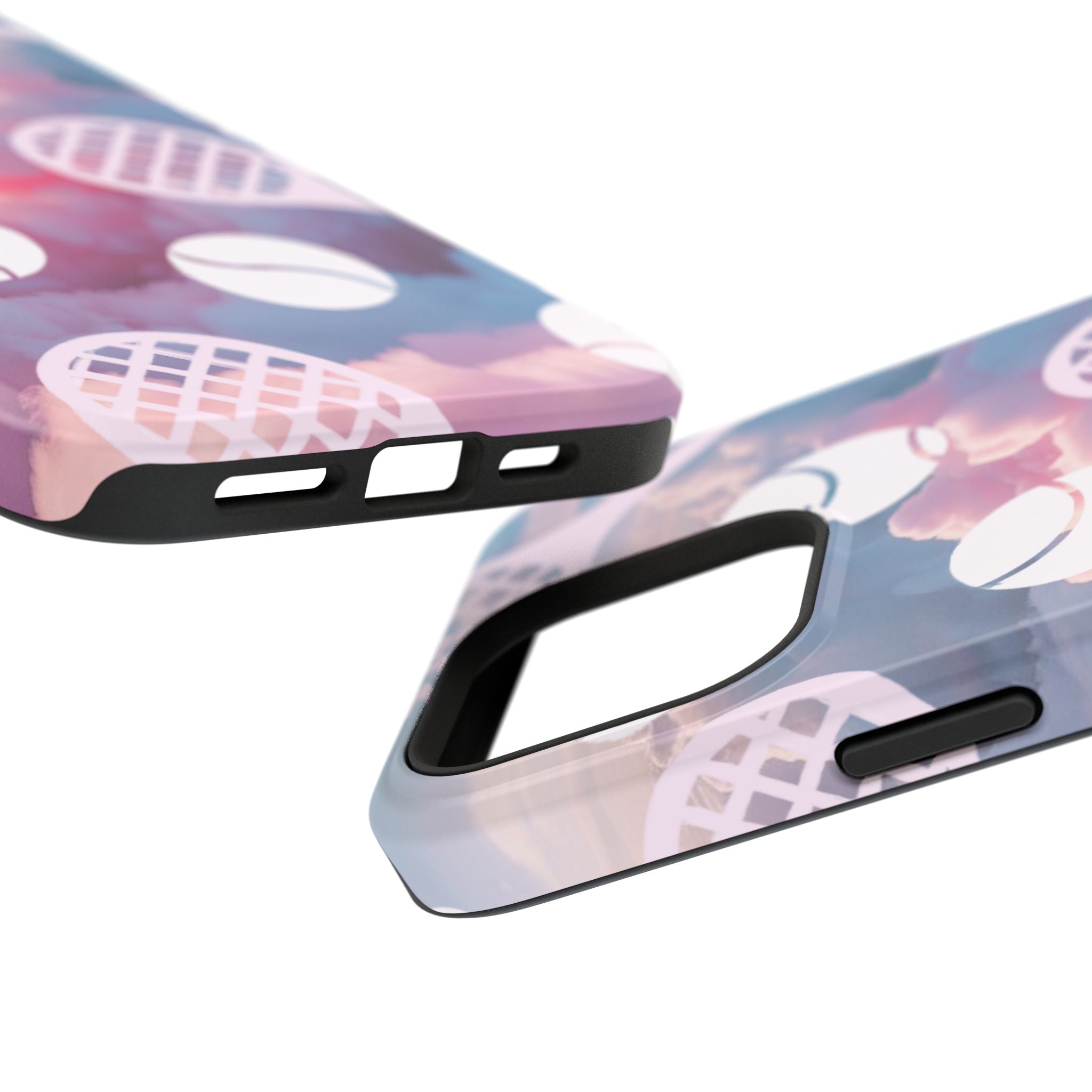 Tennis Impact-Resistant Phone Case — Tennis Rackets & Balls on Cloudscape
