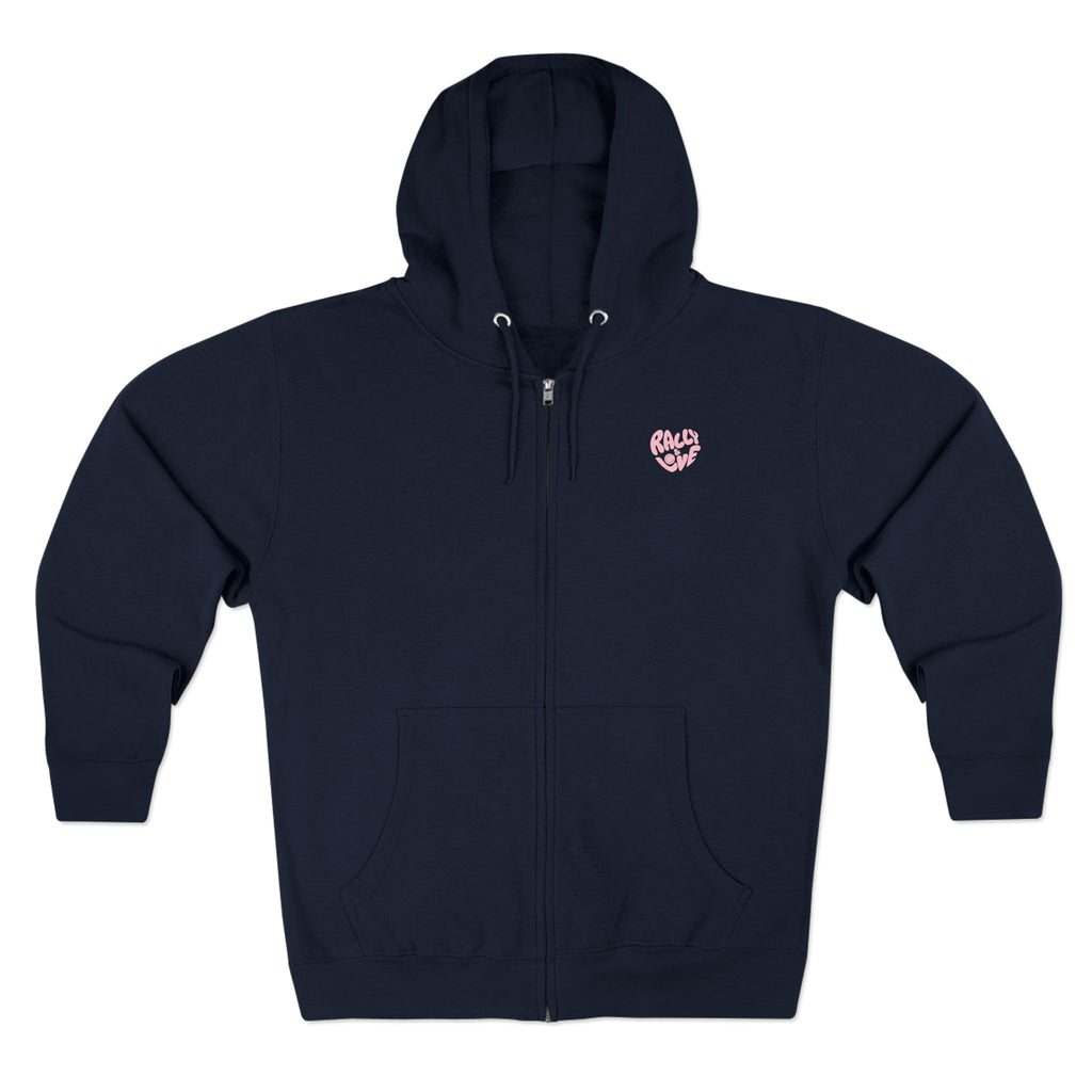 Women's Zip Hoodie — 'Rally & Love" primary logo Zip Hoodie sweatshirt