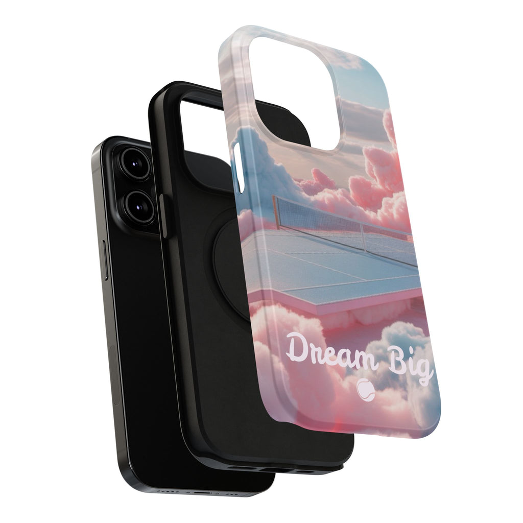 Tennis Impact-Resistant Phone Case — 'Dream Big' Pastel Cloud Tennis Court